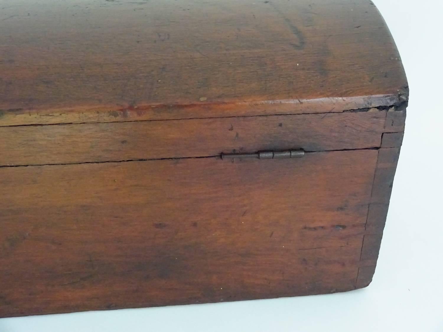 19th Century American Pine-Domed Top Storage Box In Good Condition For Sale In Hudson, NY