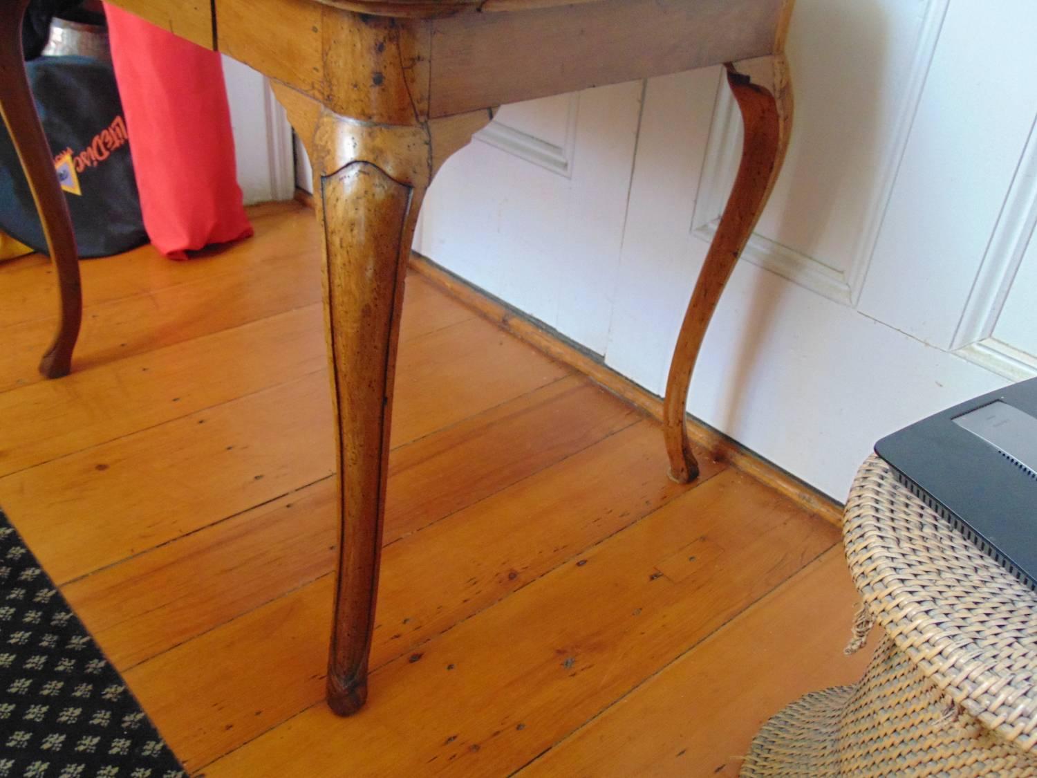 Italian Rococo Provincial Walnut Table In Excellent Condition In Hudson, NY