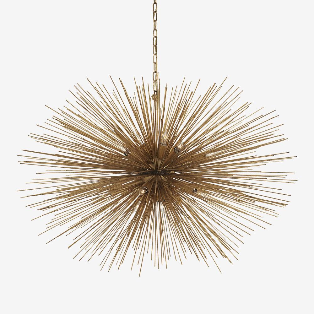 American Kelly Wearstler Strada Large Oval Pendant in Aged Iron For Sale