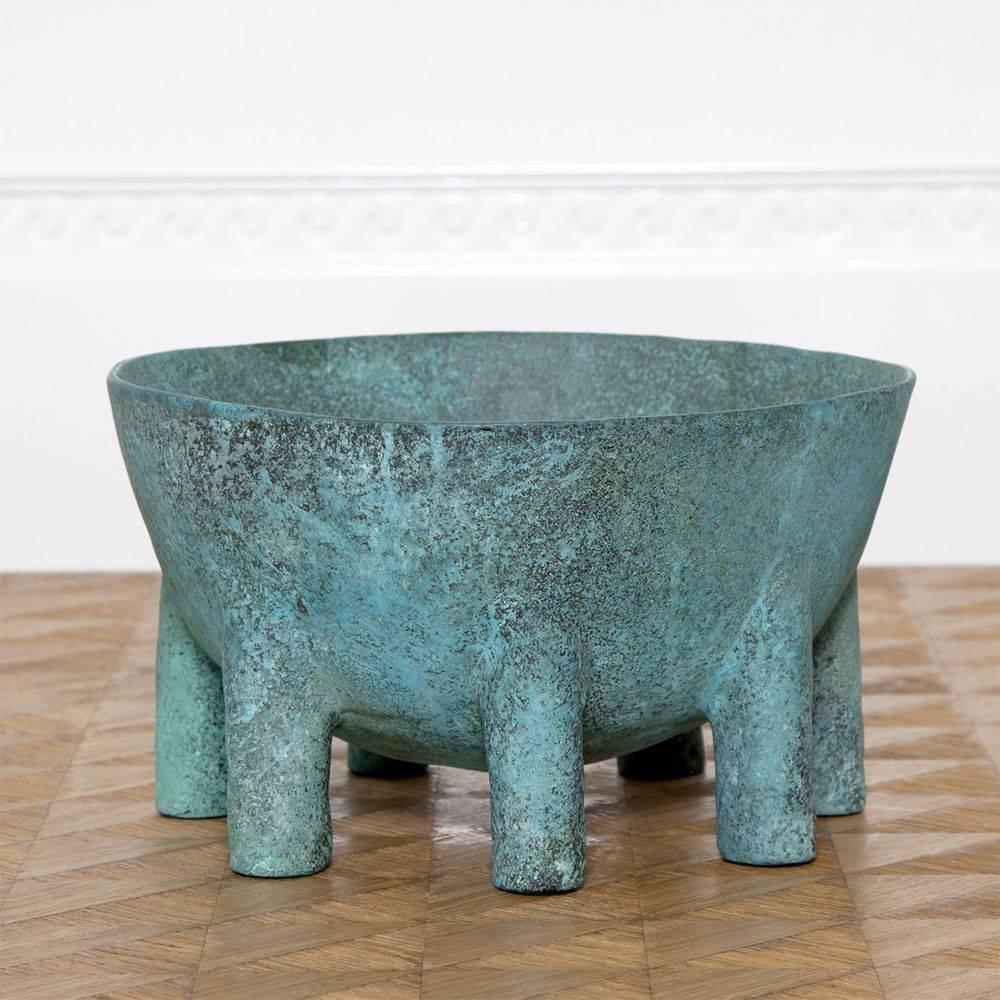 The heath collection is handcrafted out of bronze in Los Angeles and features a distinguished verde patina finish. A bold conversation piece which lays perfect for a table top or entry hallway, this luxurious collection is effortlessly chic.