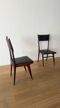 Set of six Italian Modern dining chairs attributed to Carlo Di Carli, 1950s