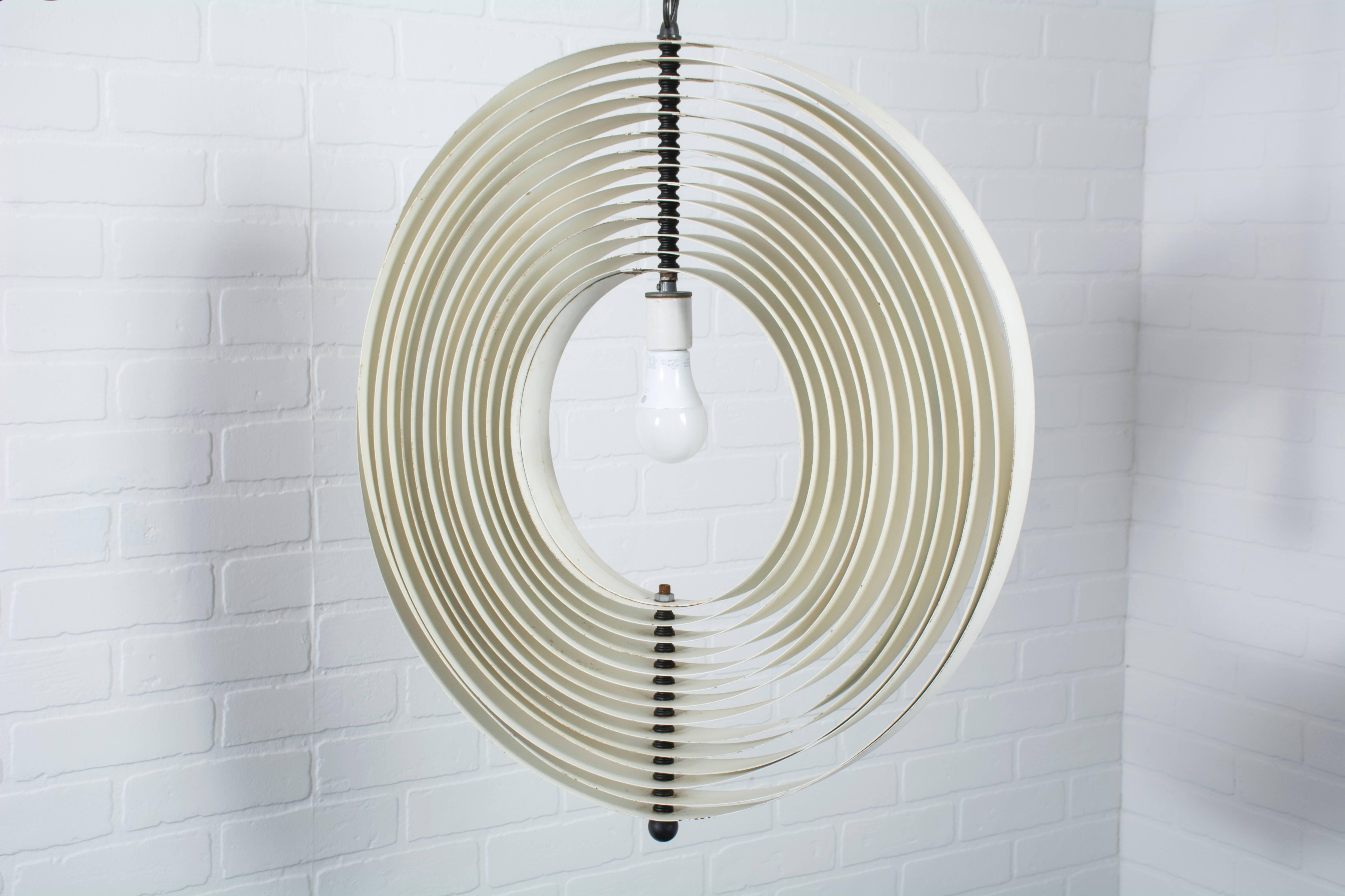 Steel Mid-Century Modern Hanging 'Moon' Lamp