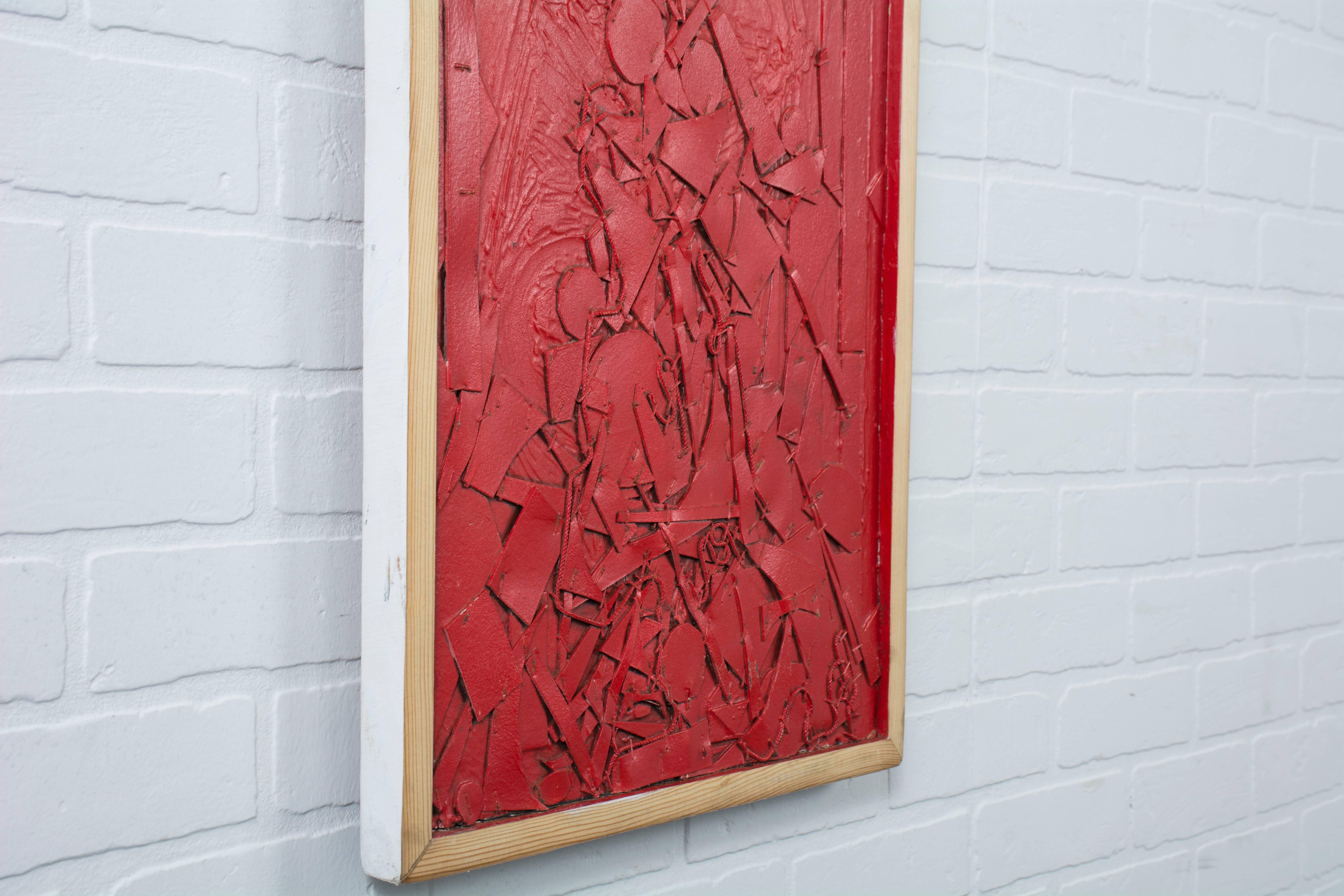 Mid-Century Modern Vintage Red Painting by Robert Gilberg