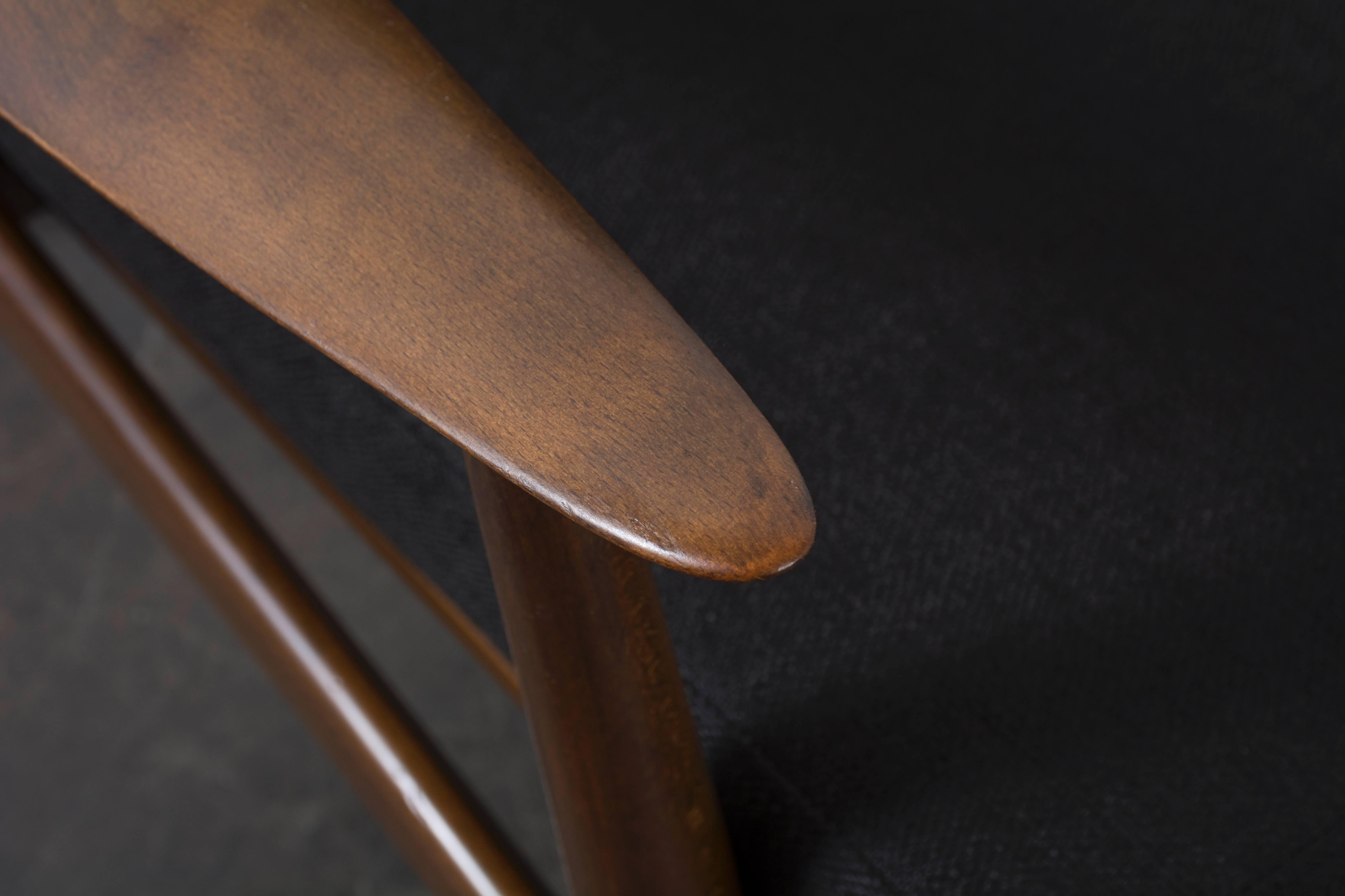 Cane Danish Modern 'Spear' Lounge Chair by Ib Kofod-Larsen