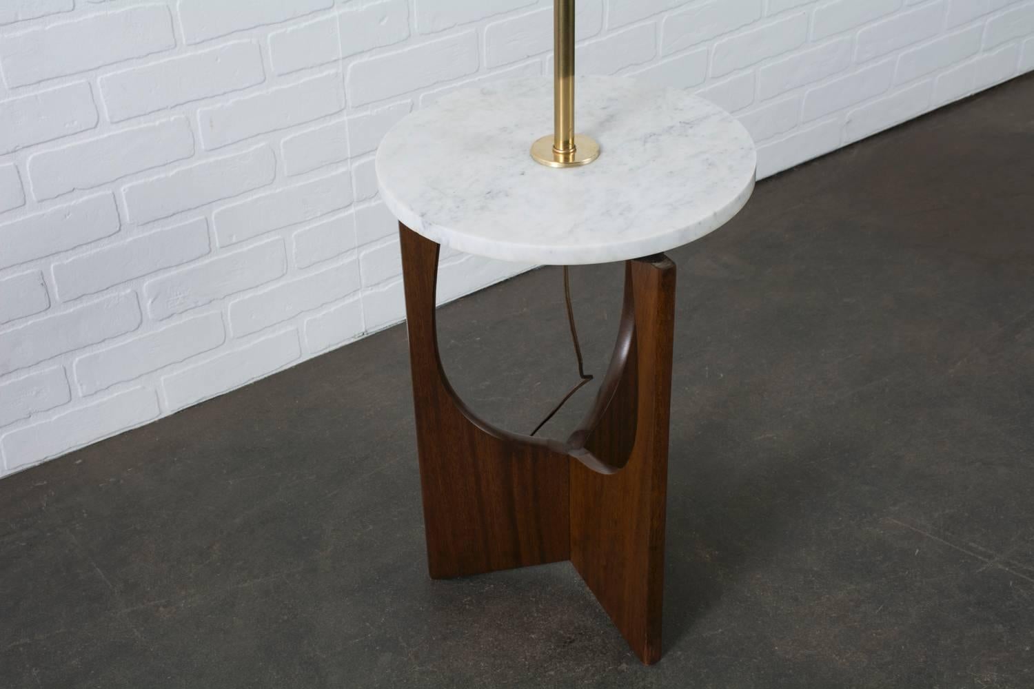 vintage floor lamp with marble table