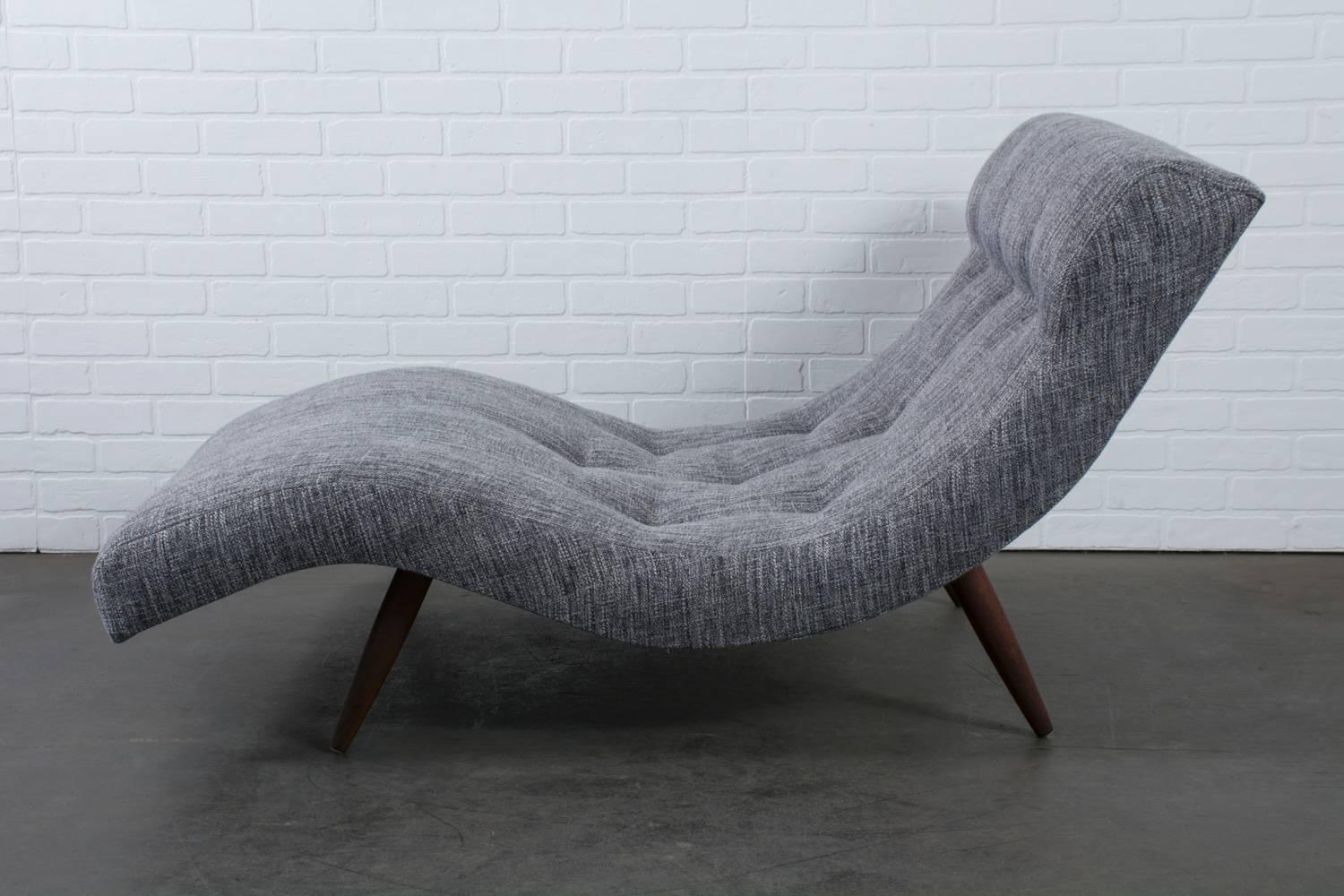 Vintage Mid-Century Grey Chaise Longue by Adrian Pearsall for Craft Associates In Good Condition In San Francisco, CA