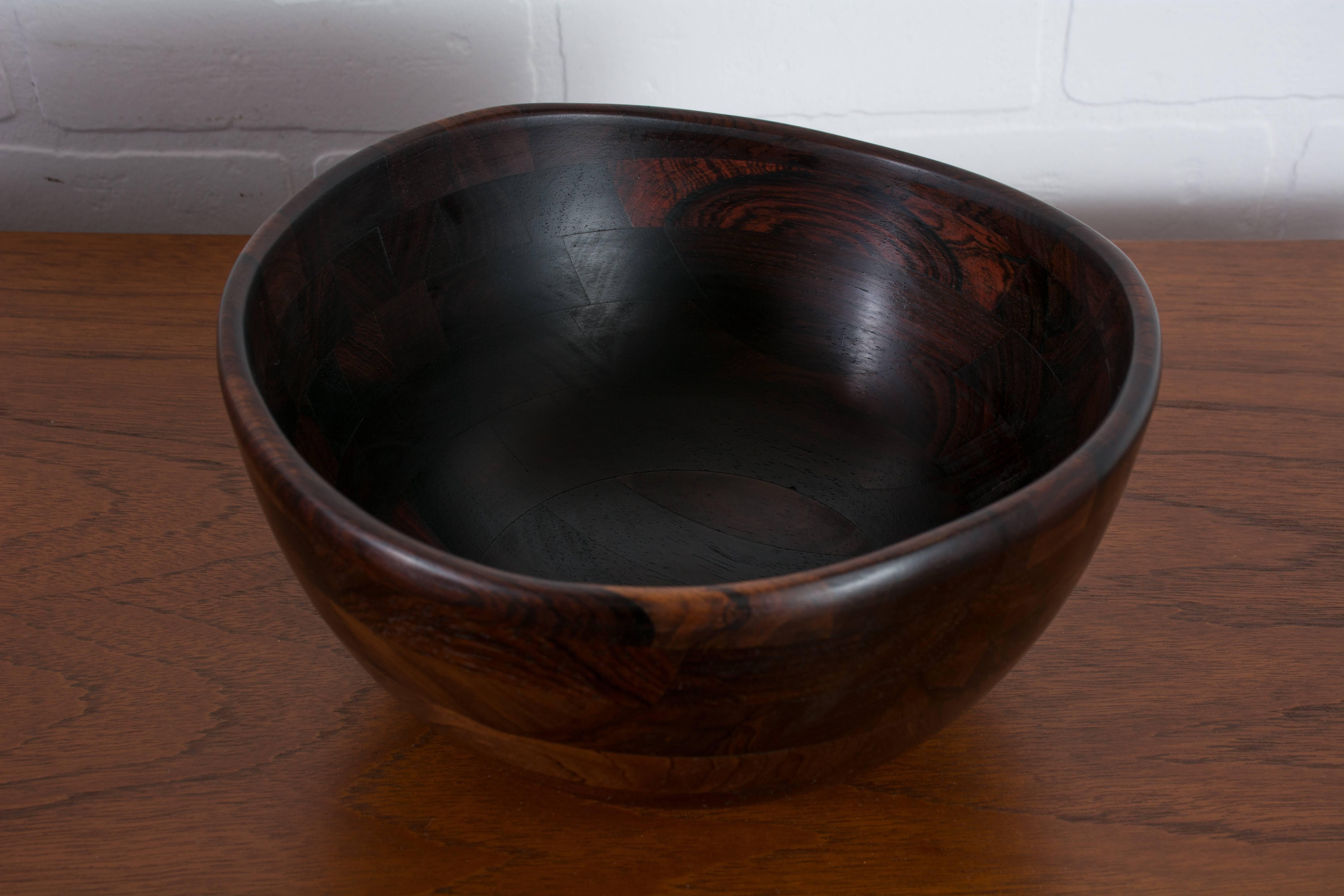 Vintage Mid-Century Rosewood Bowl by ESA, Denmark In Good Condition In San Francisco, CA