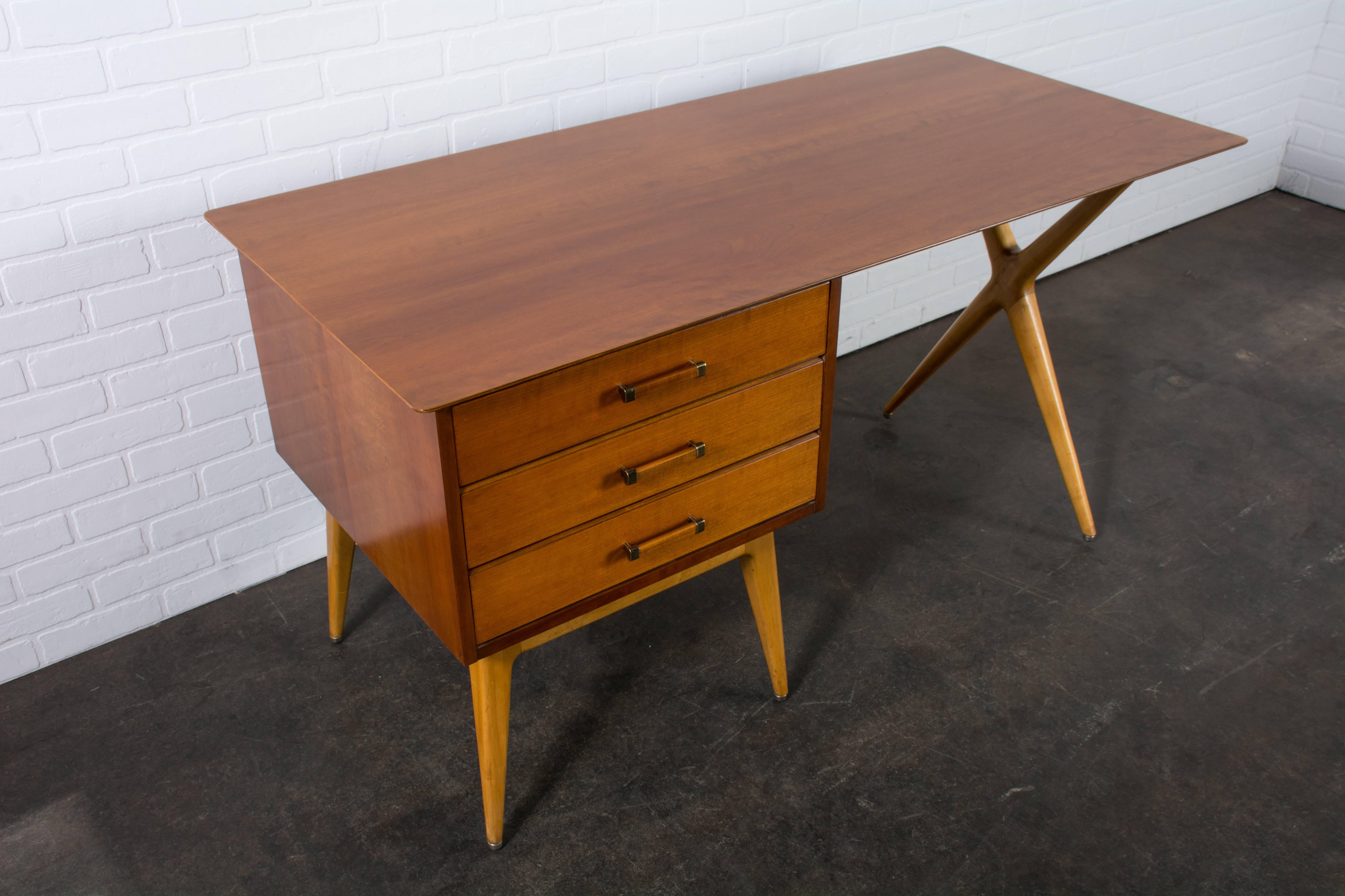 Mid-Century Modern Partners Desk by Renzo Rutili In Good Condition In San Francisco, CA