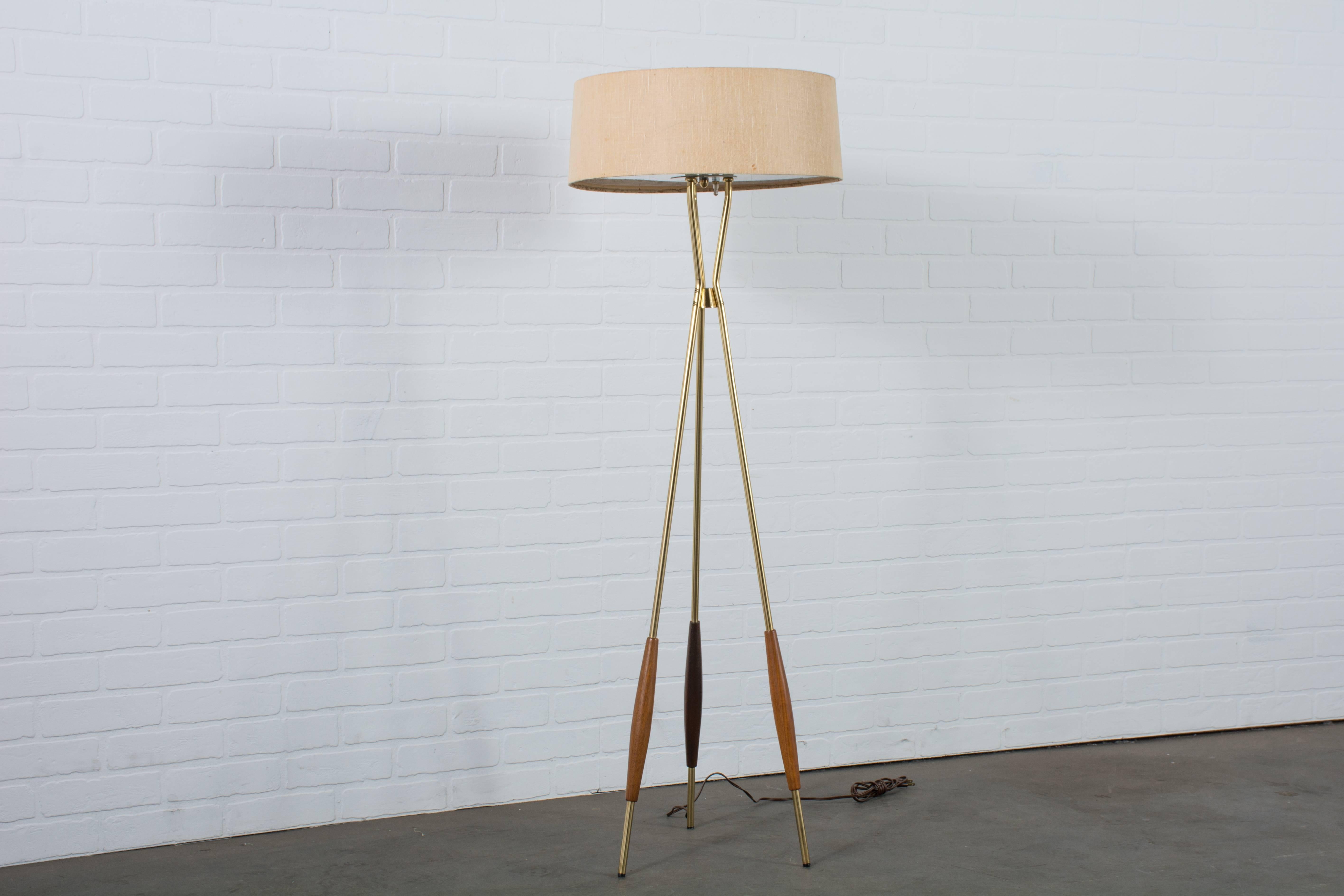 Mid-Century Modern Gerald Thurston Lightolier Tripod Floor Lamp