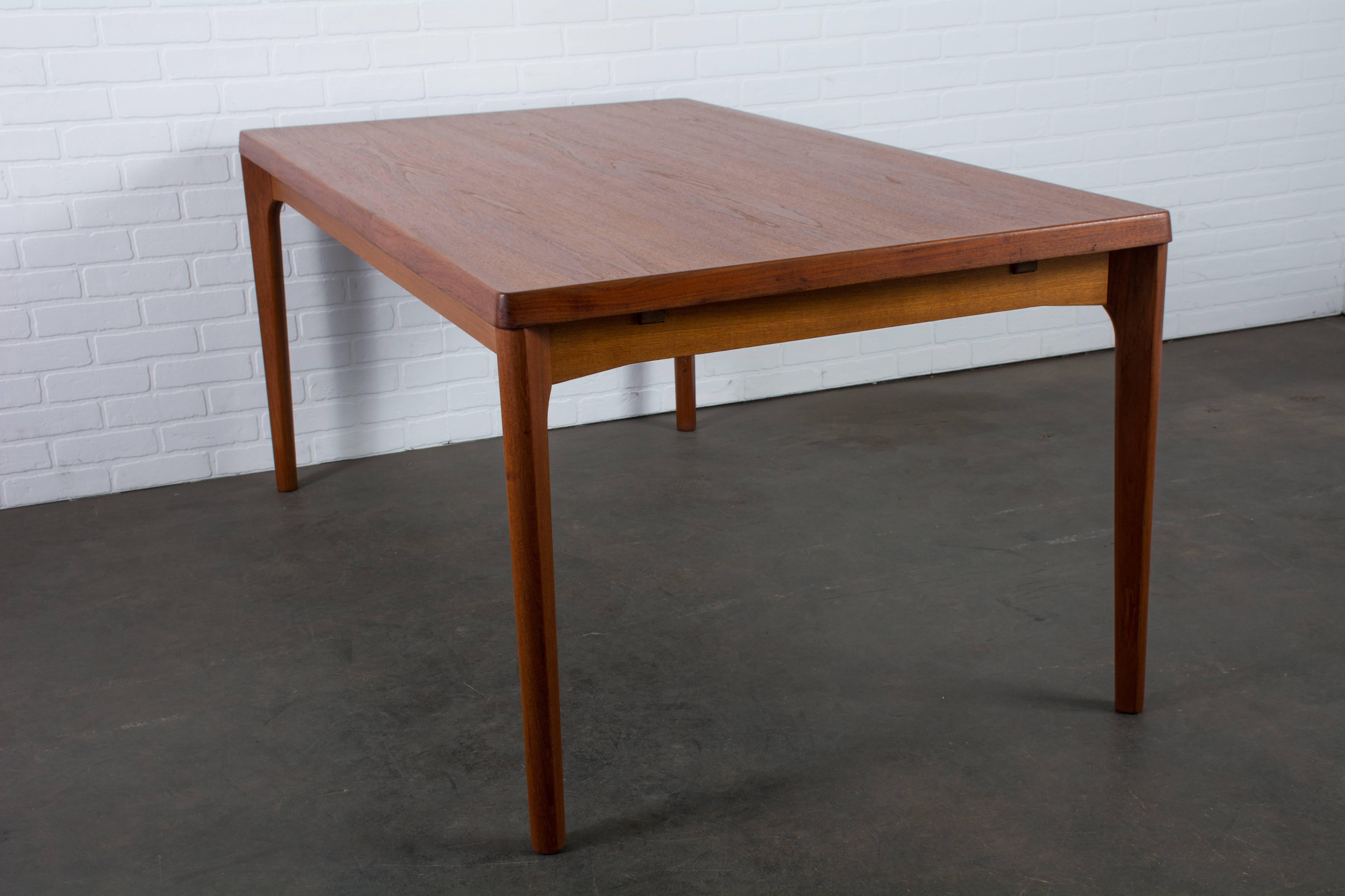 Mid-20th Century Henning Kjaernulf Teak Dining Table with Leaves, Denmark, 1960's