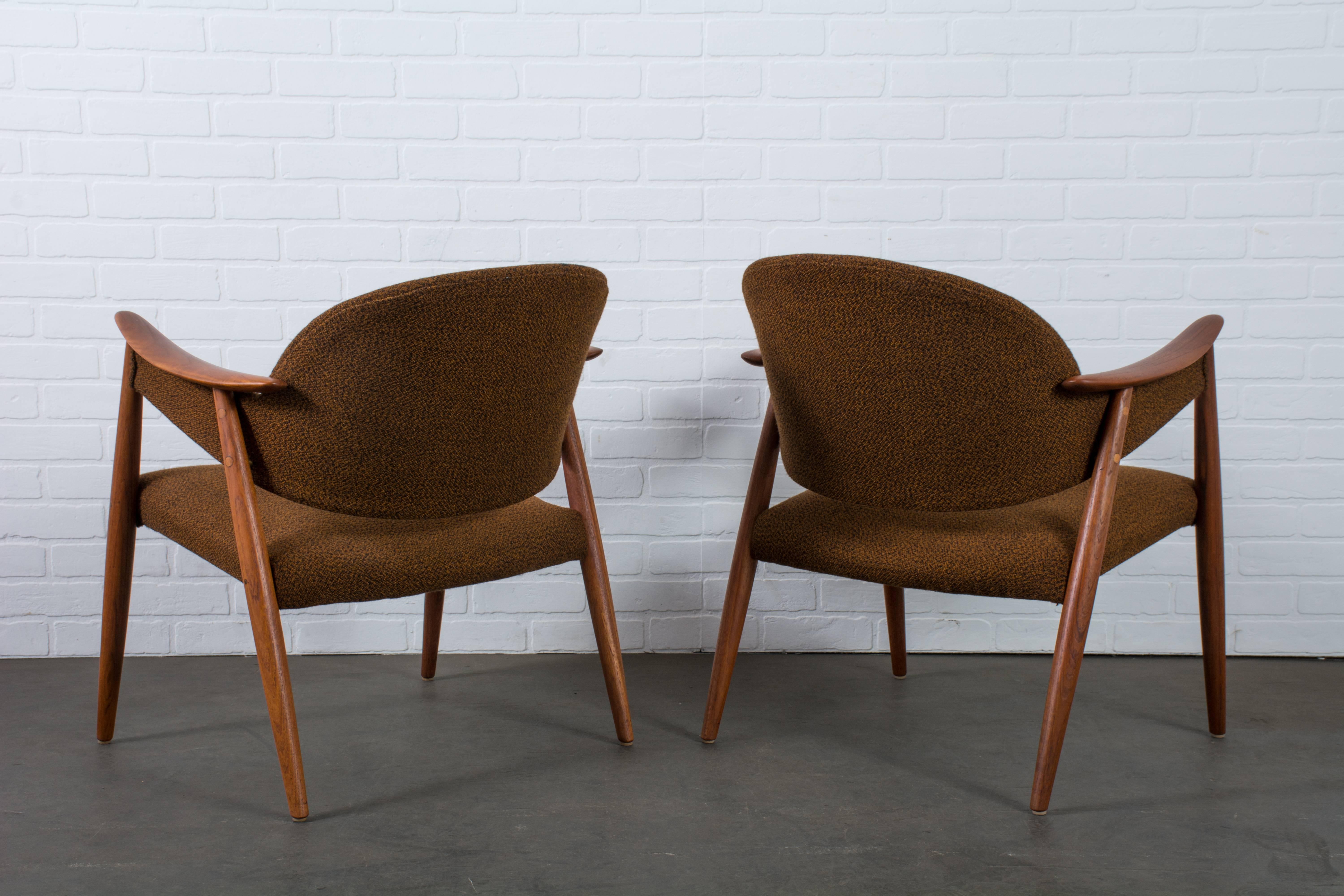 Scandinavian Modern Gerhard Berg Teak Lounge Chairs, Norway, 1950s For Sale