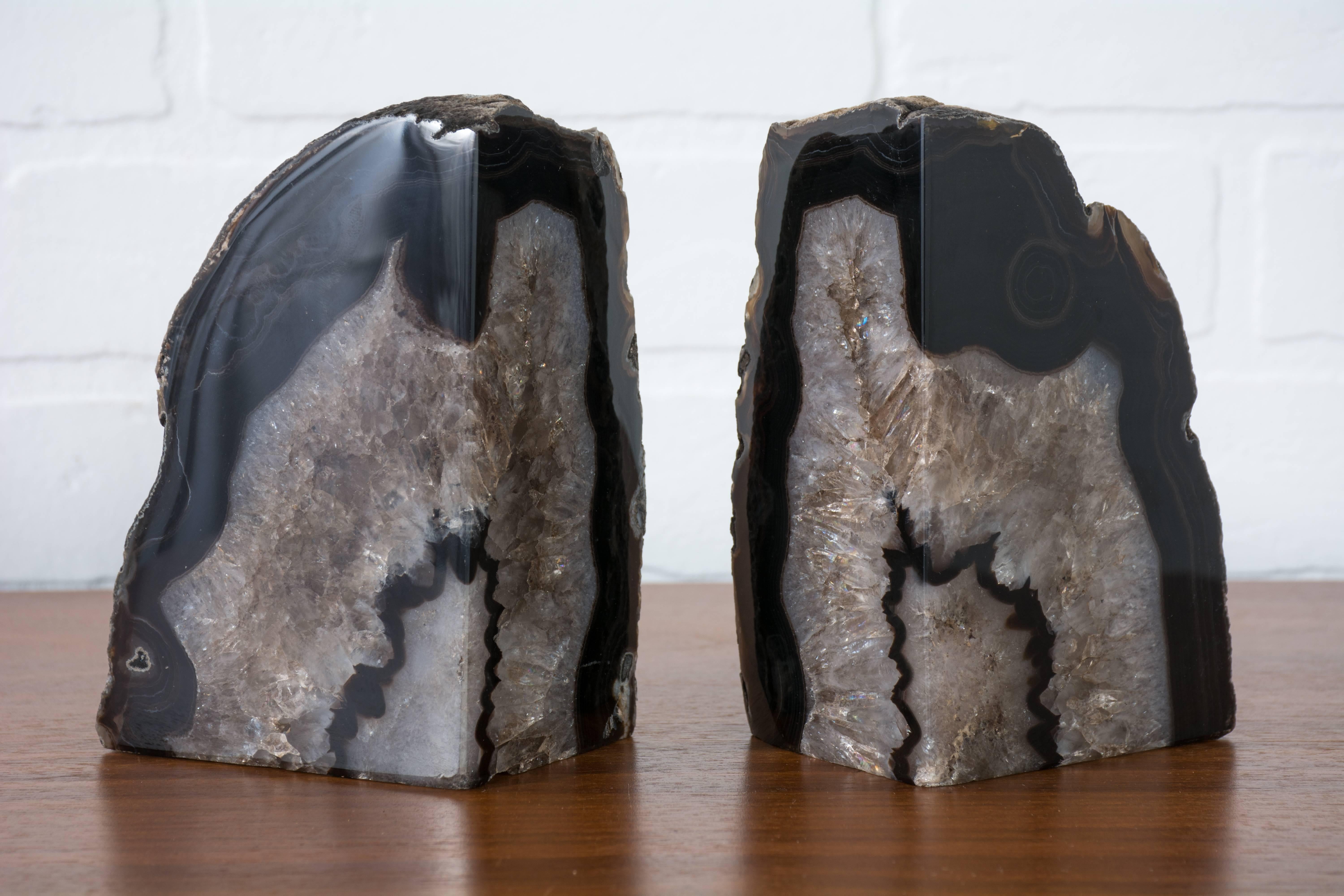 Vintage Agate Bookends 1