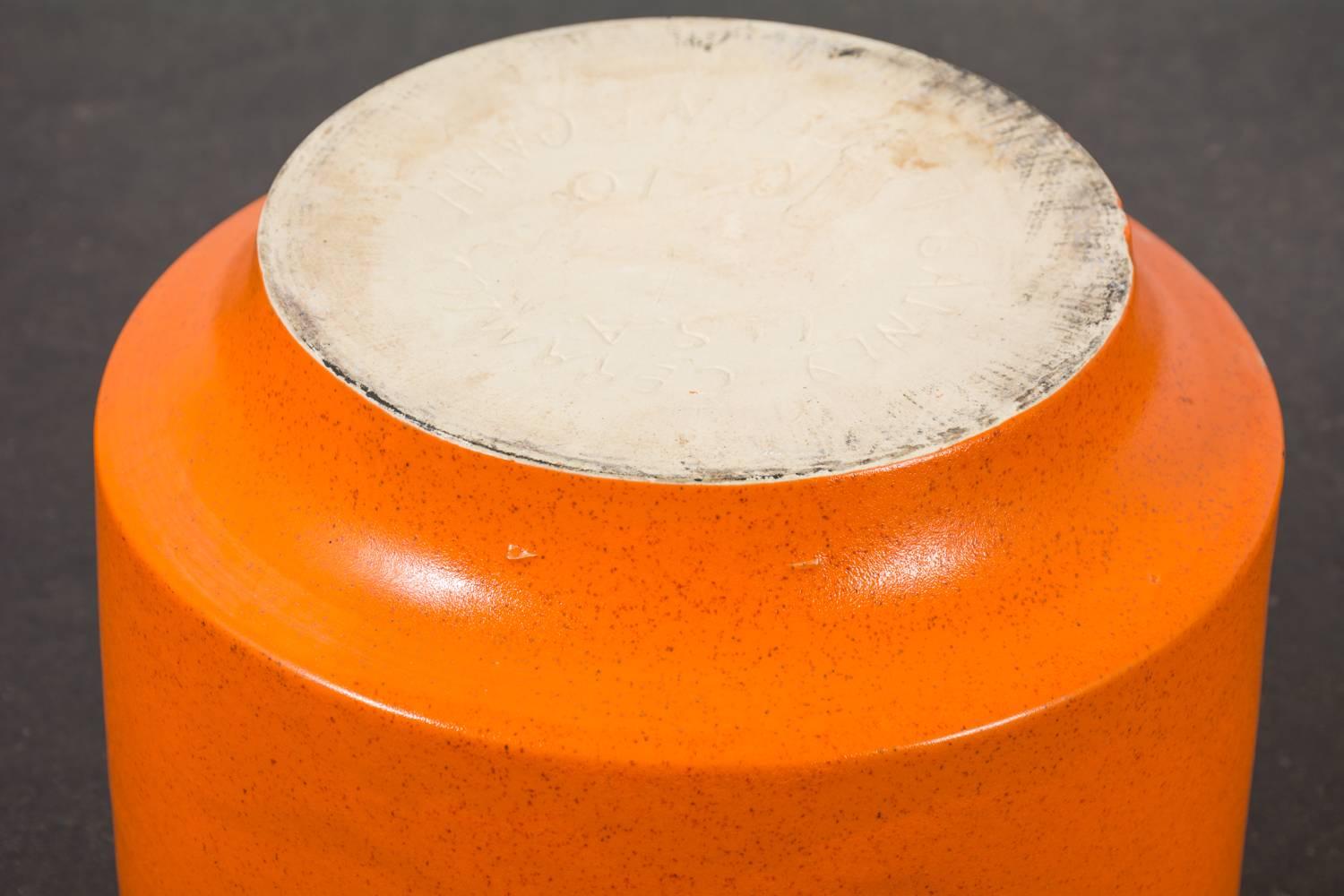 Vintage Mid-Century Orange Pot by Gainey Ceramics 2