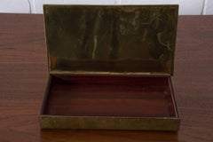 Mexican Brass Trinket Box with Malachite and Mixed Metals Inlaid Top