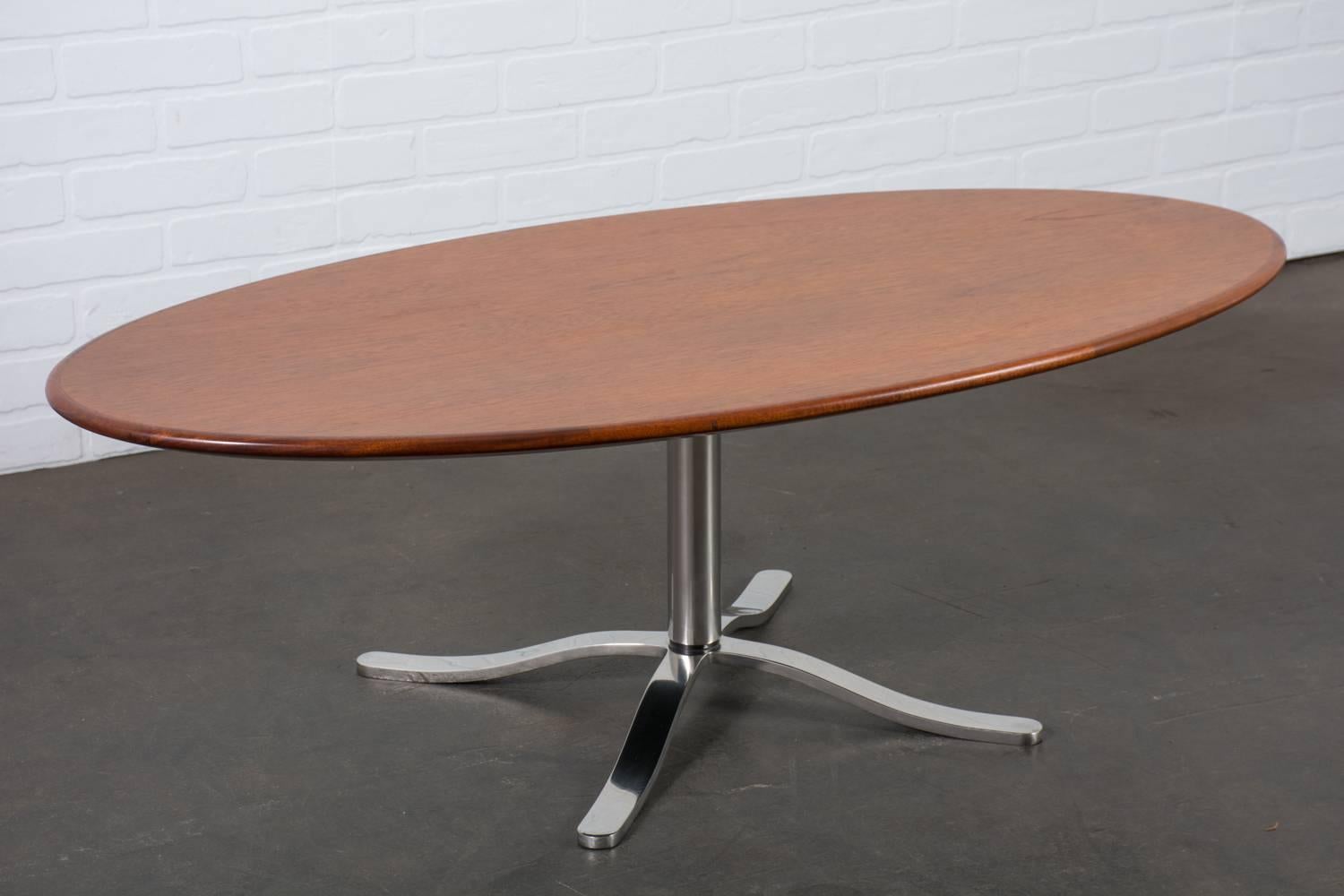 Mid-Century Modern Dunbar Teak and Chrome Coffee Table, 1960s For Sale