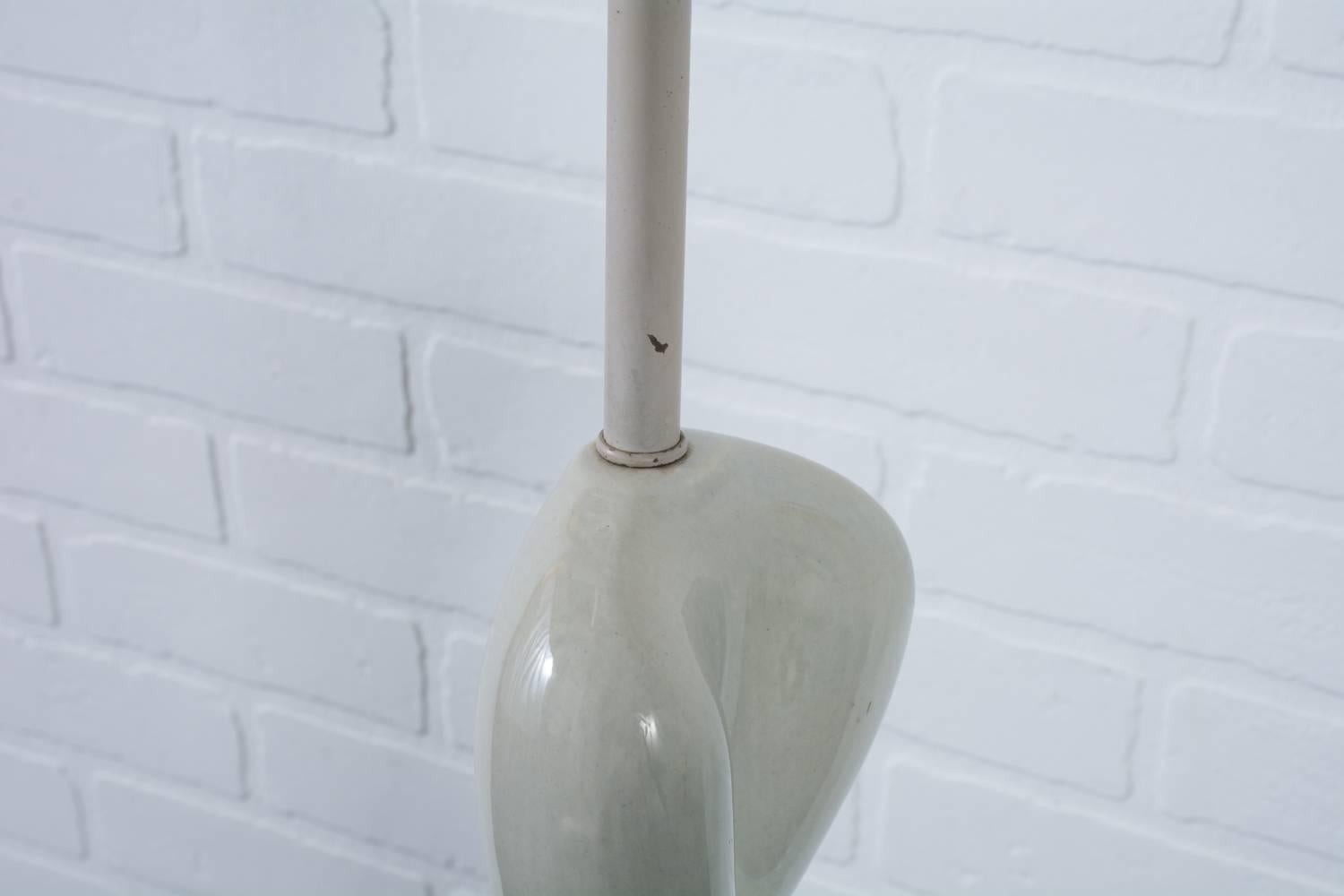 Russel Wright Grey 'Nude' Form Ceramic Lamp, 1940s For Sale 1