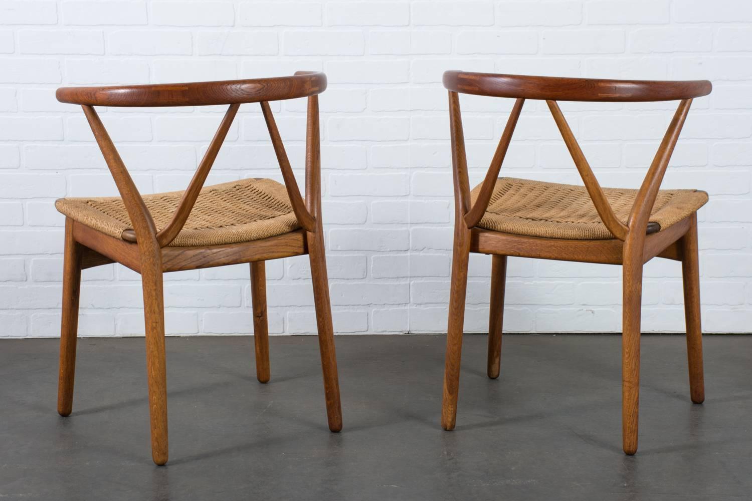 Scandinavian Modern Henning Kjærnulf for Bruno Hansen Model 255 Teak Chairs, 1960s For Sale