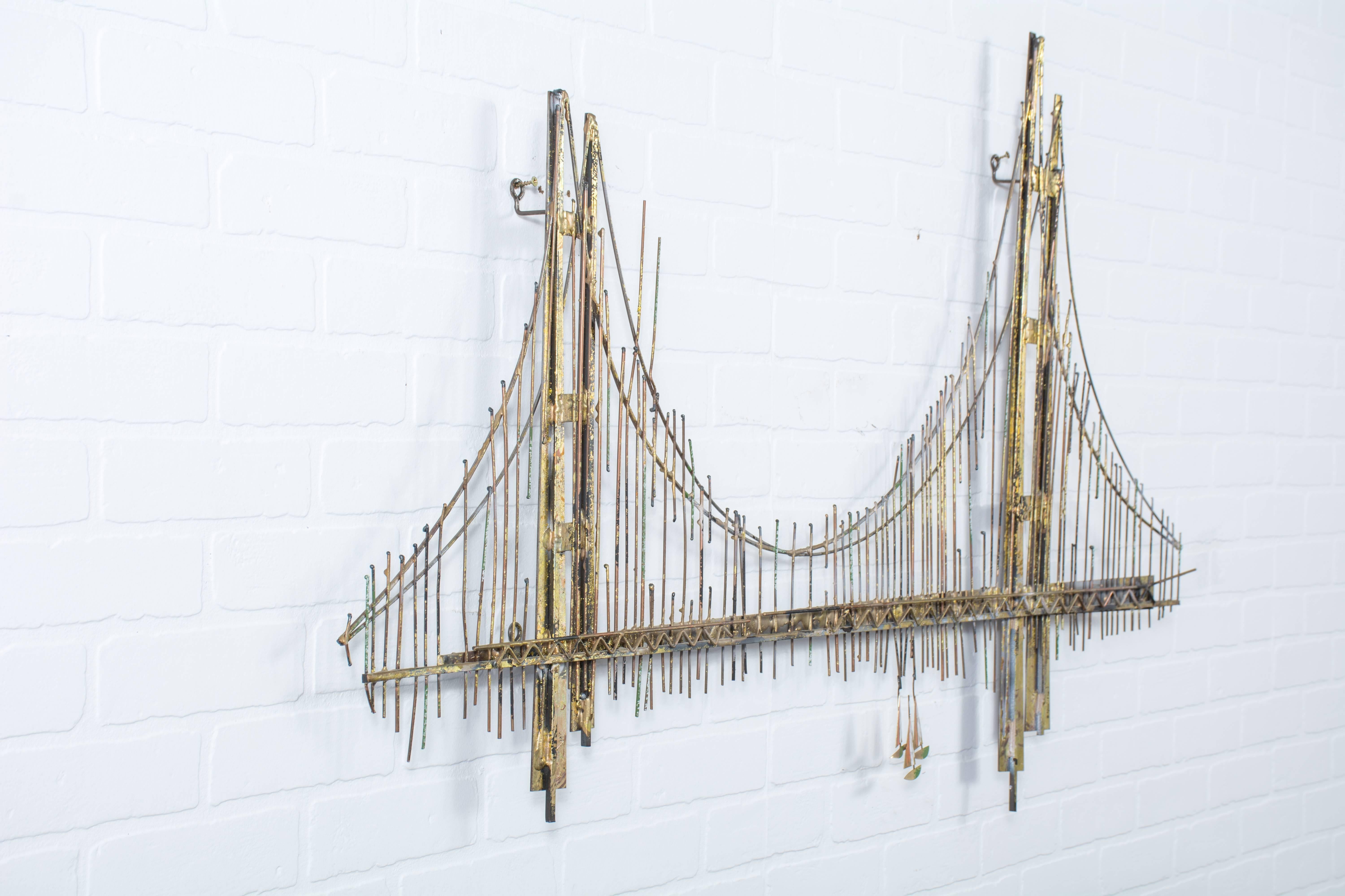 Late 20th Century Vintage Mid-Century Bridge Wall Sculpture by Curtis Jere