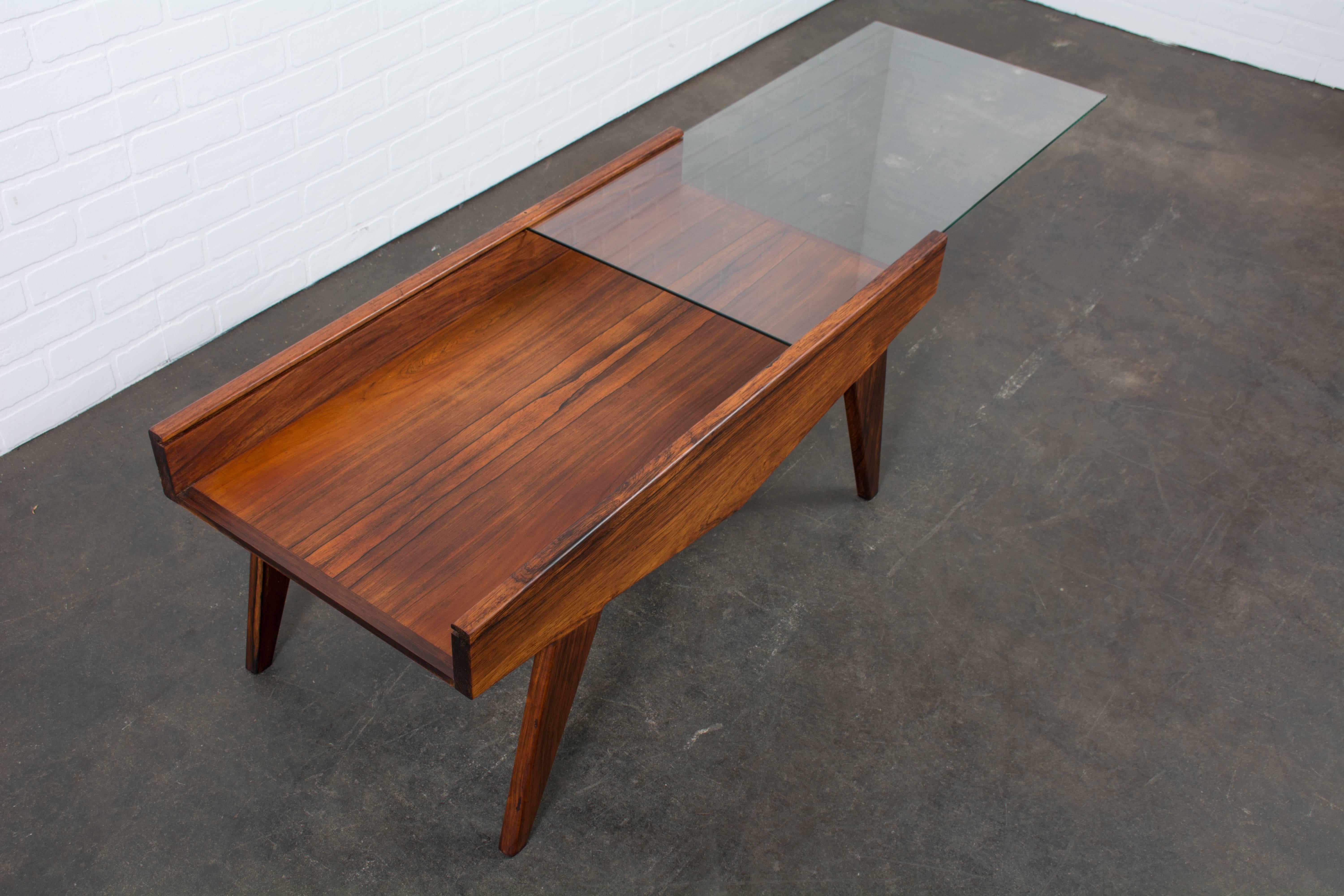 Vintage Brazilian Rosewood Coffee Table In Good Condition In San Francisco, CA