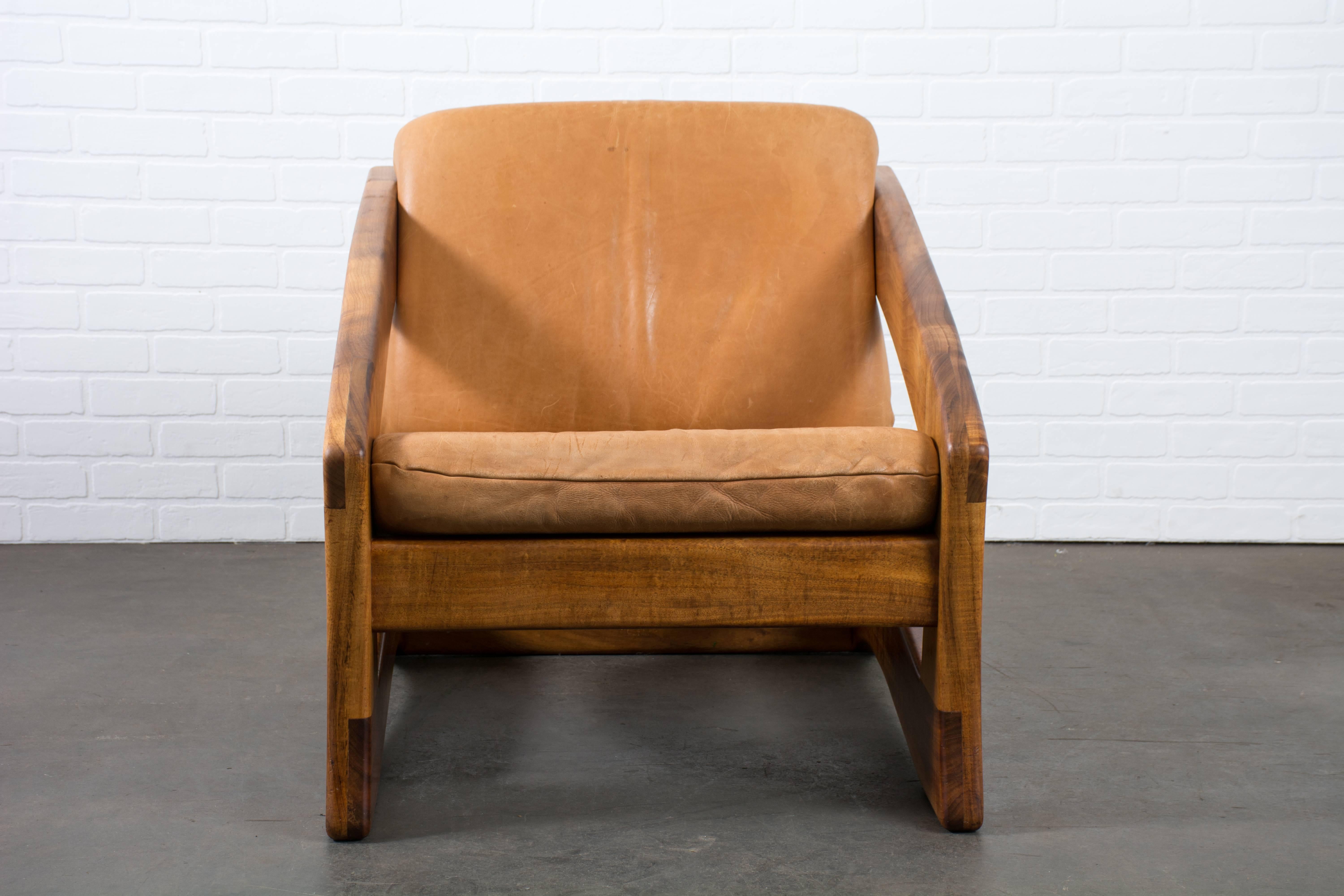 Mid-Century Modern Vintage Leather Lounge Chair by Robert and Joanne Herzog
