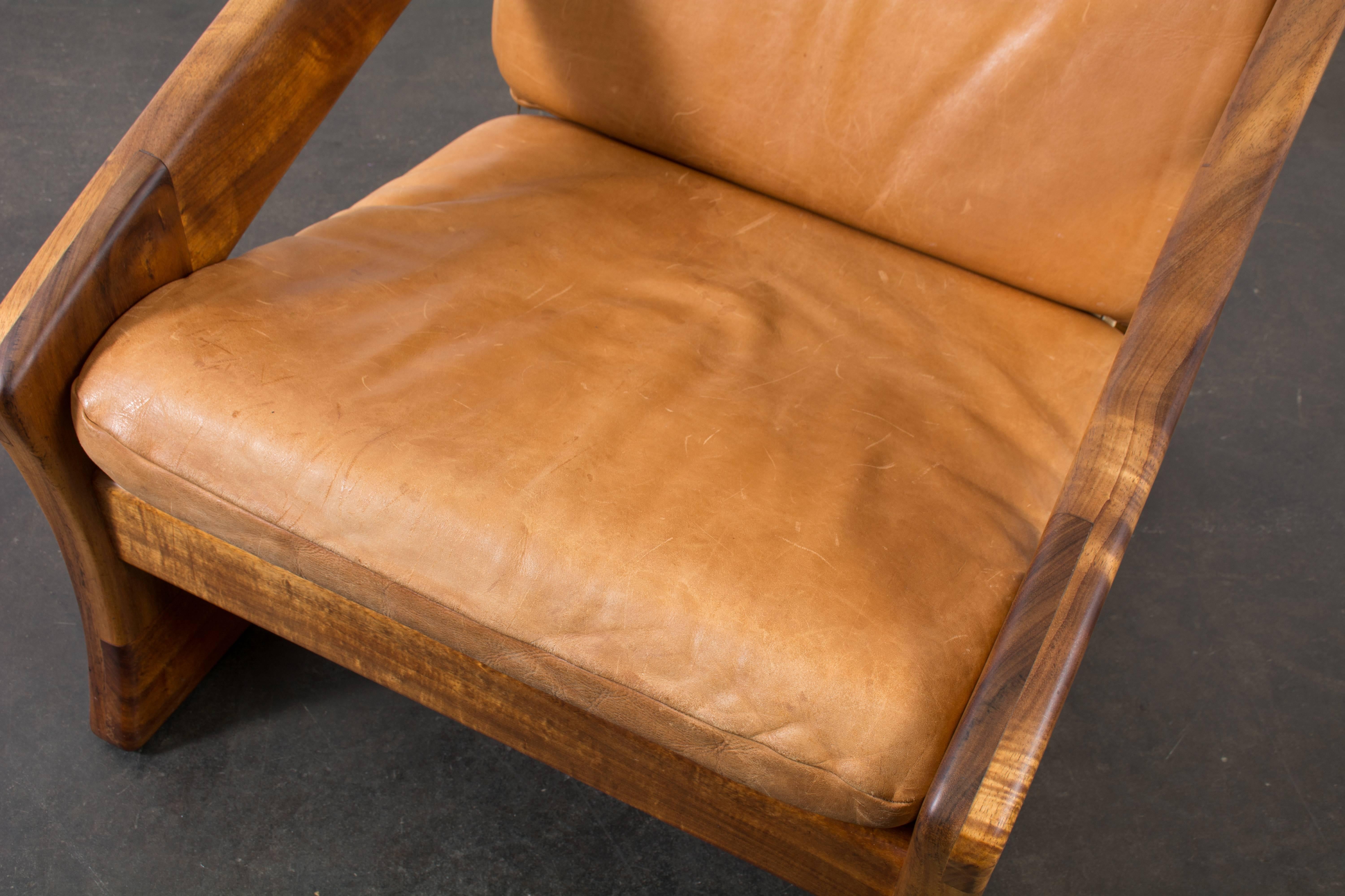 Vintage Leather Lounge Chair by Robert and Joanne Herzog 2