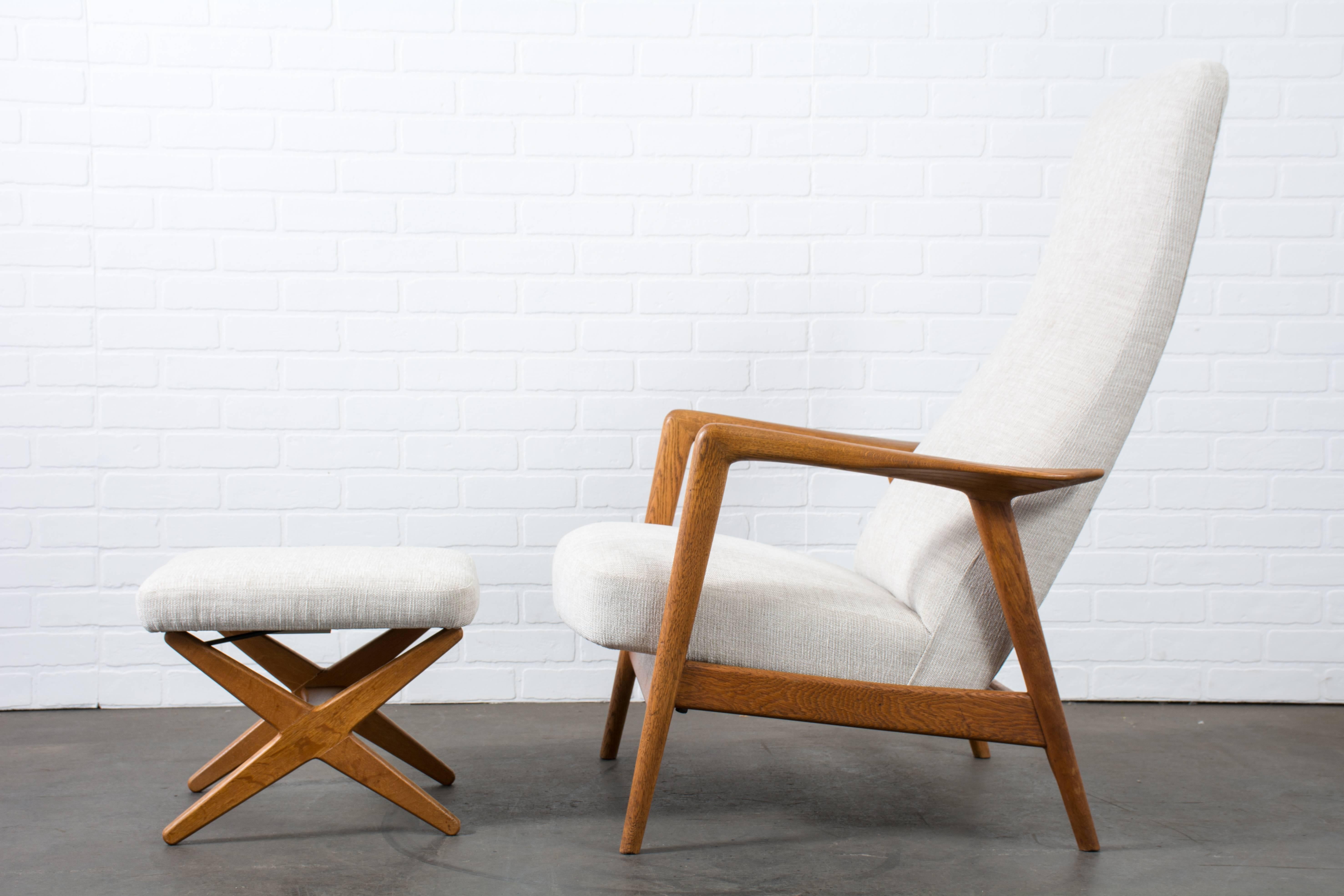 Scandinavian Modern Vintage Mid-Century Lounge Chair and Ottoman by Folke Ohlsson