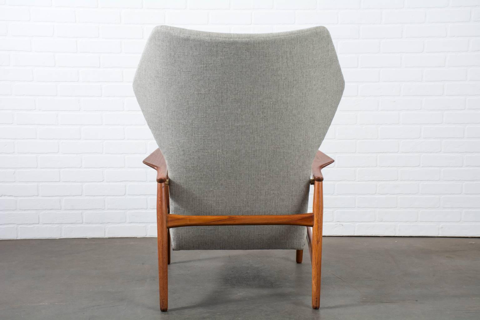 Teak Danish Modern Lounge Chair and Ottoman by Ib Kofod-Larsen for Carlo Gahrn