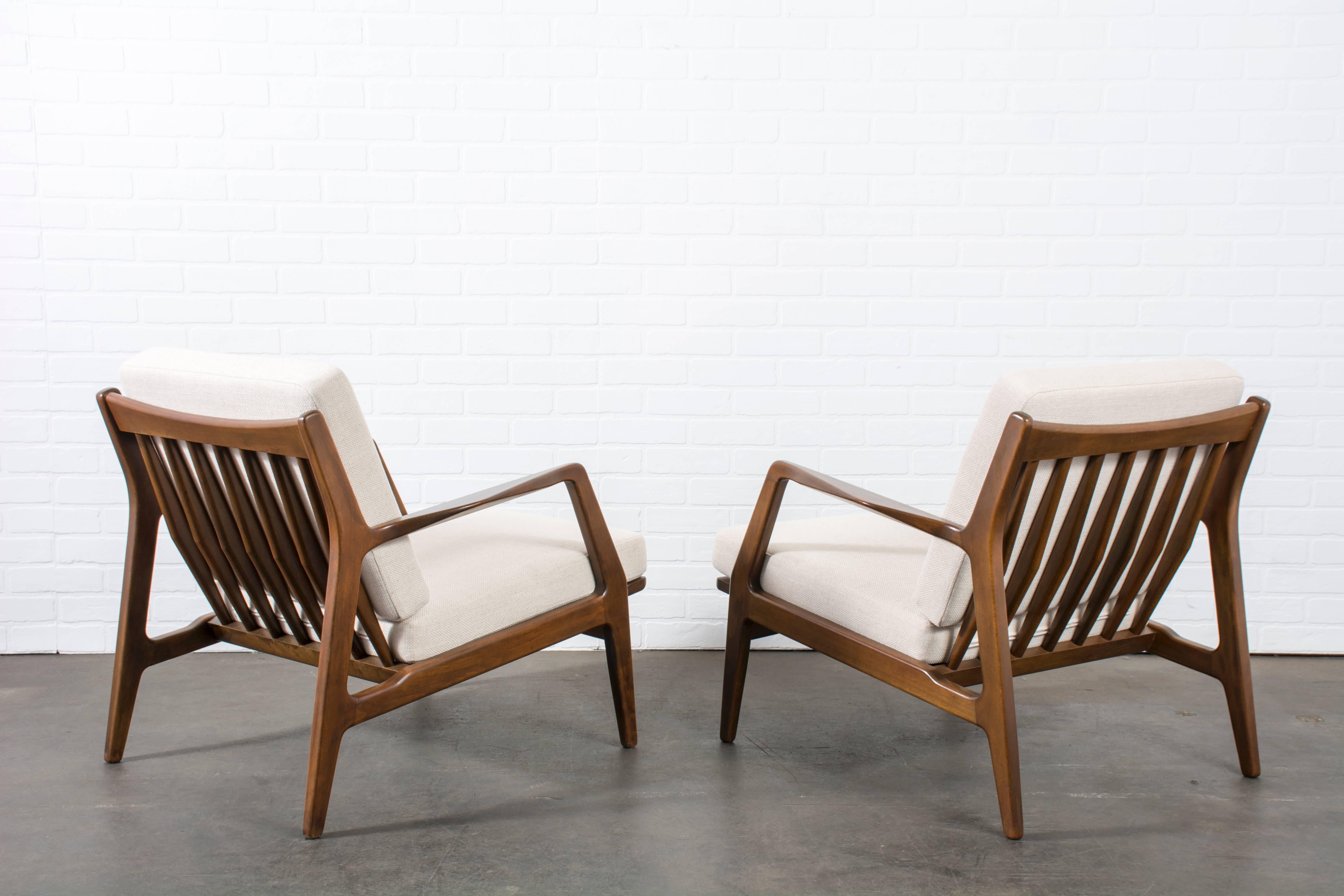 Mid-Century Modern Pair of Danish Modern Lounge Chairs by Ib Kofod Larsen