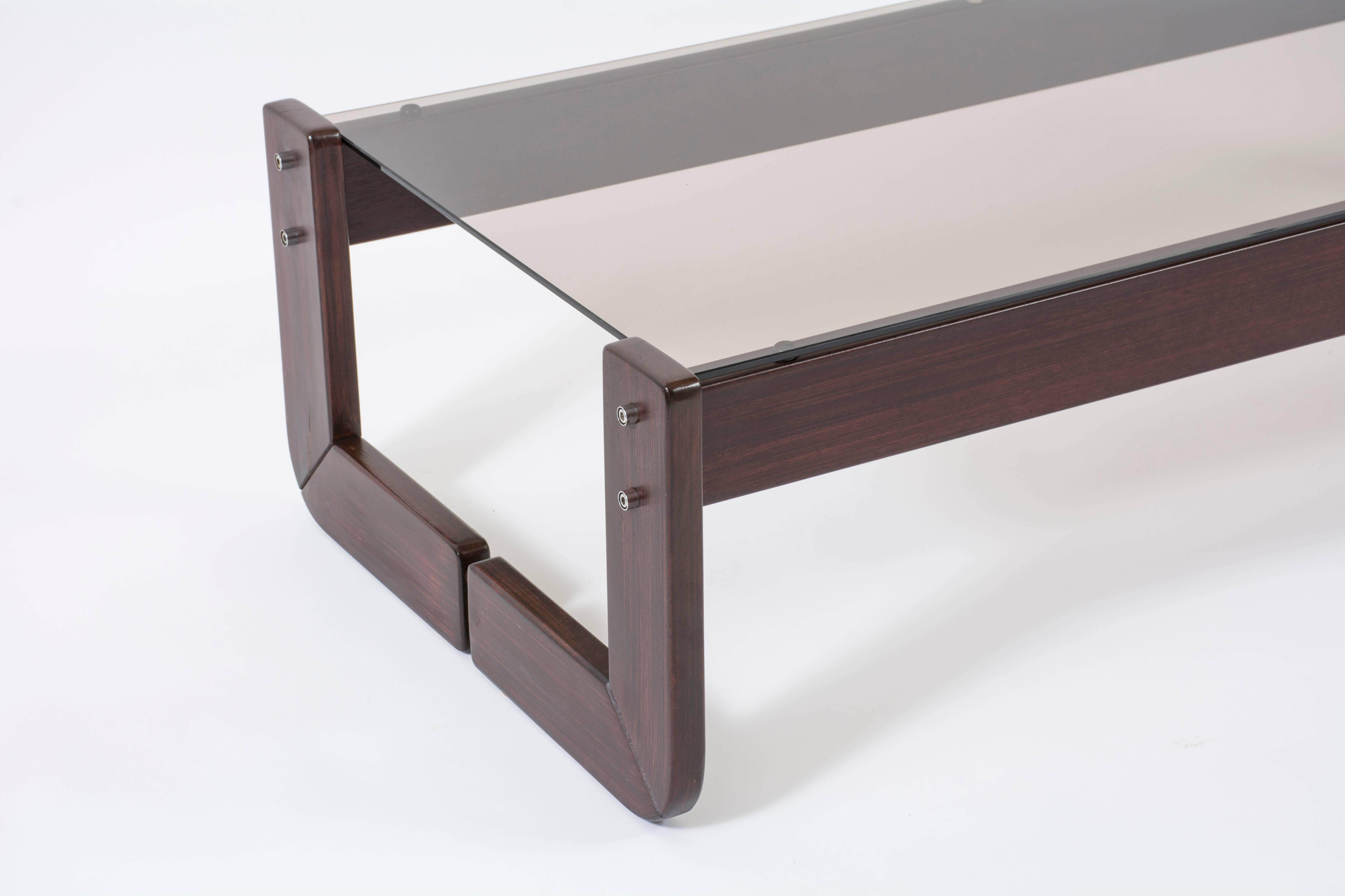 Bronzed Rosewood Coffee Table by Percival Lafer