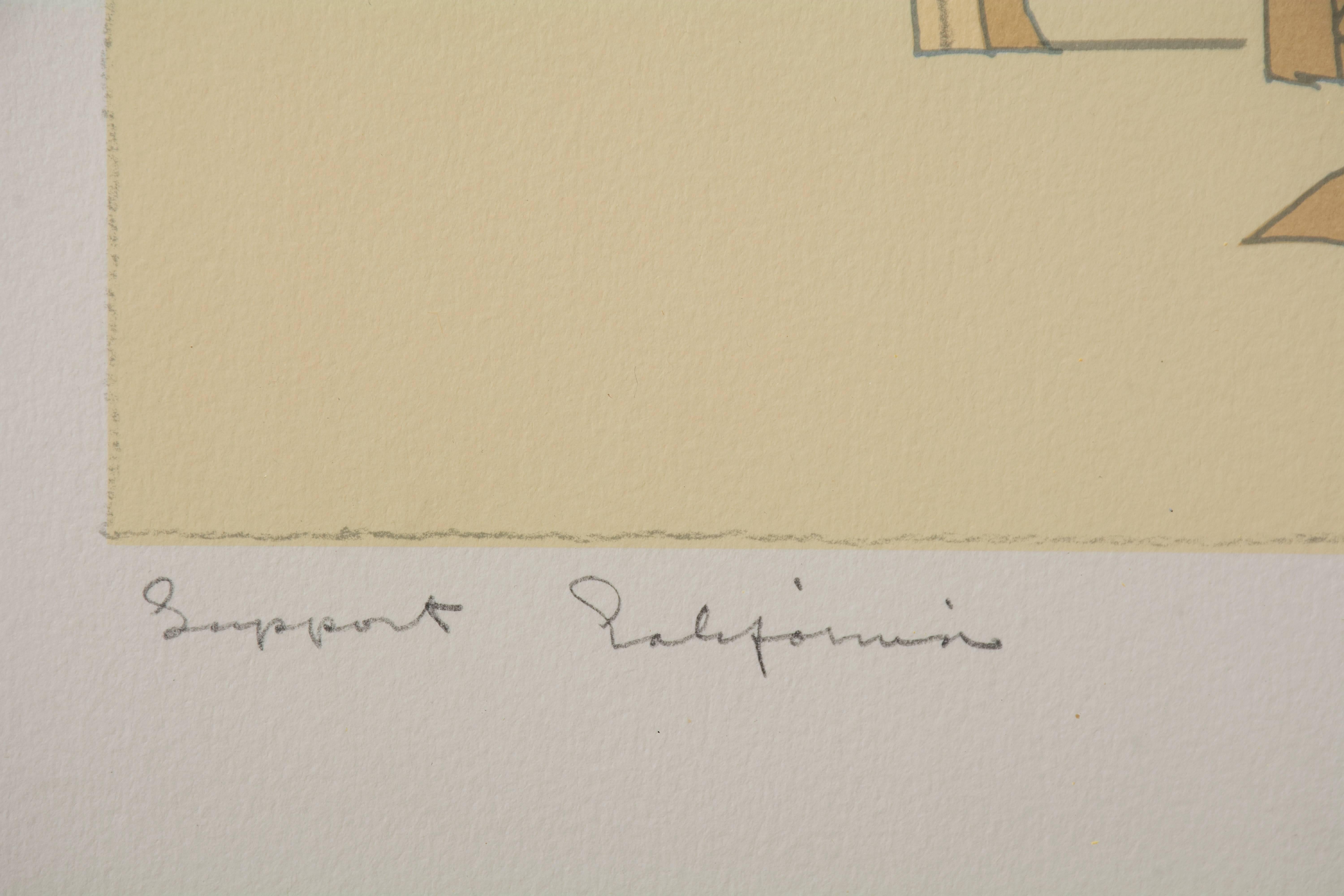 'Support California' Framed Lithograph by William Crutchfield, 1973 In Excellent Condition In San Francisco, CA