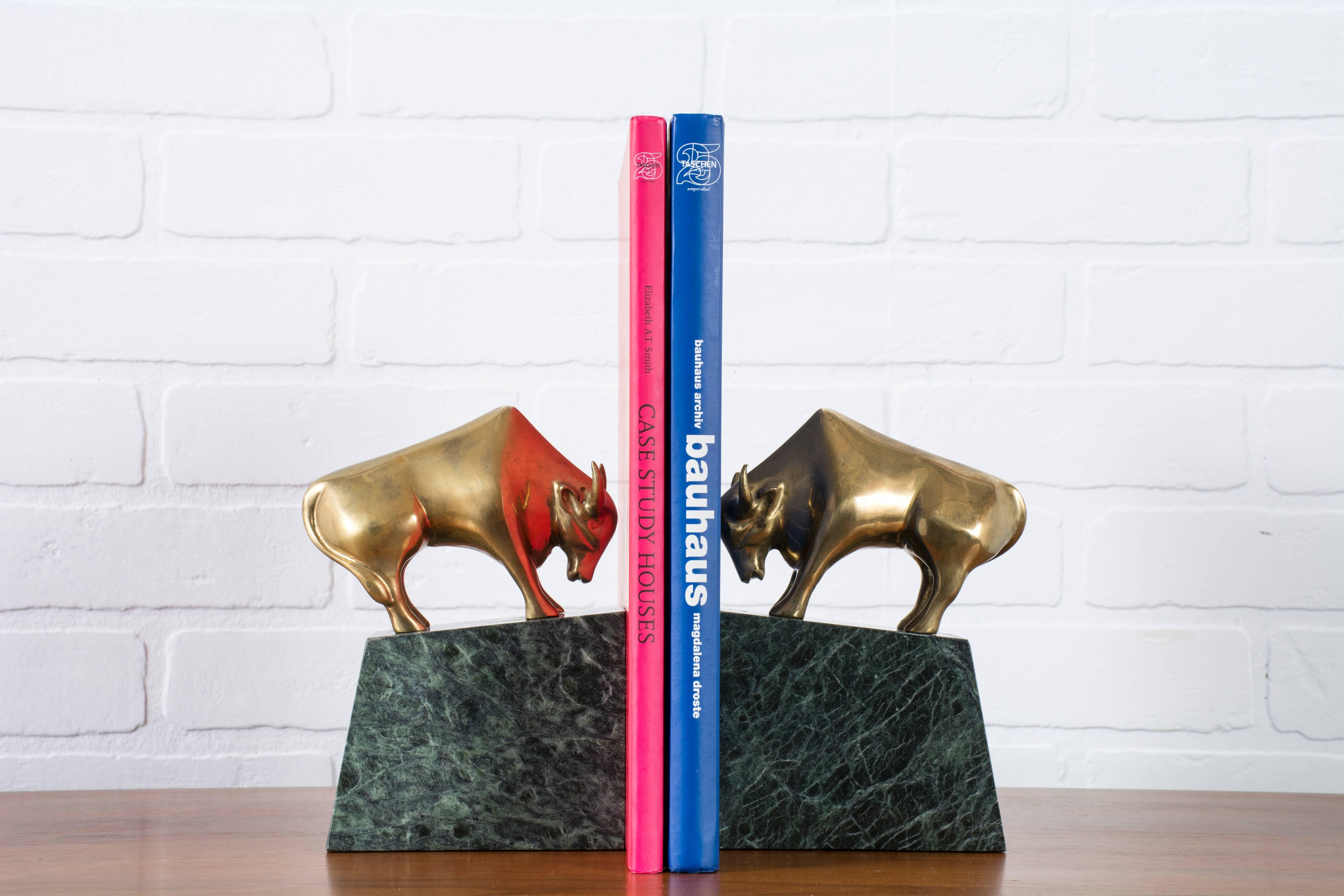 Pair of Vintage Bull Bookends 1