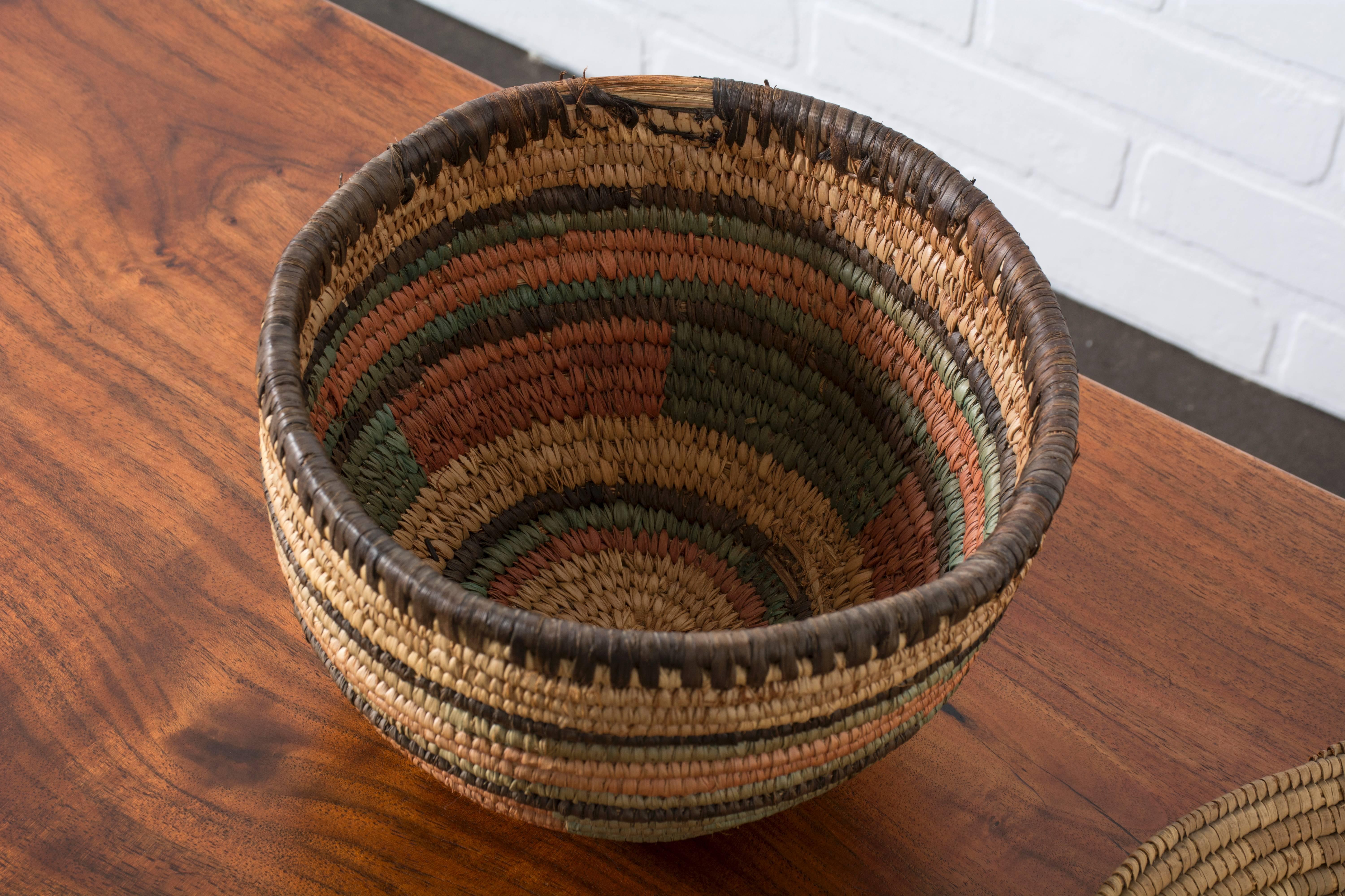 Woven Set of Three Native American Baskets For Sale
