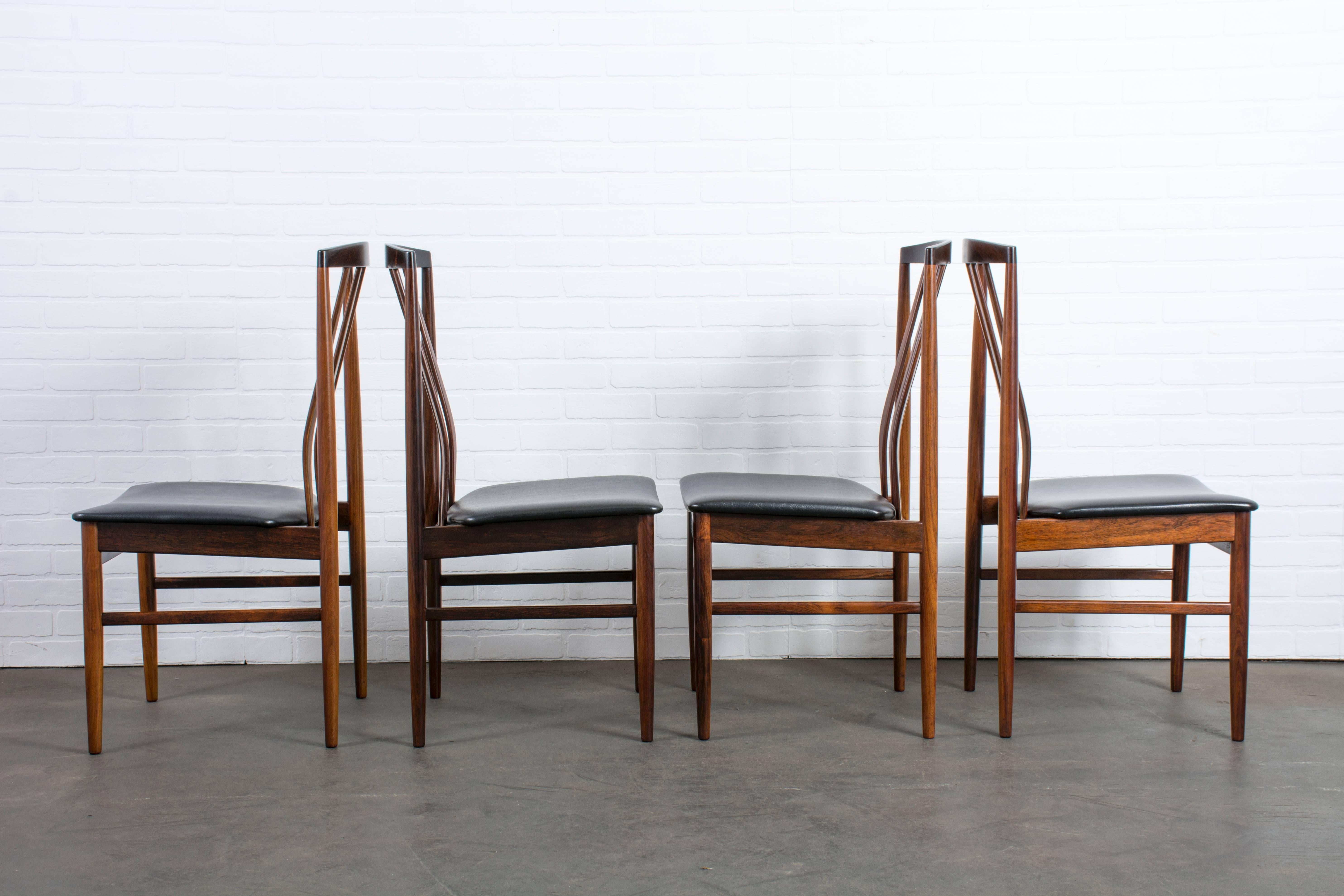 Set of Six Danish Modern Rosewood Dining Chairs In Good Condition In San Francisco, CA