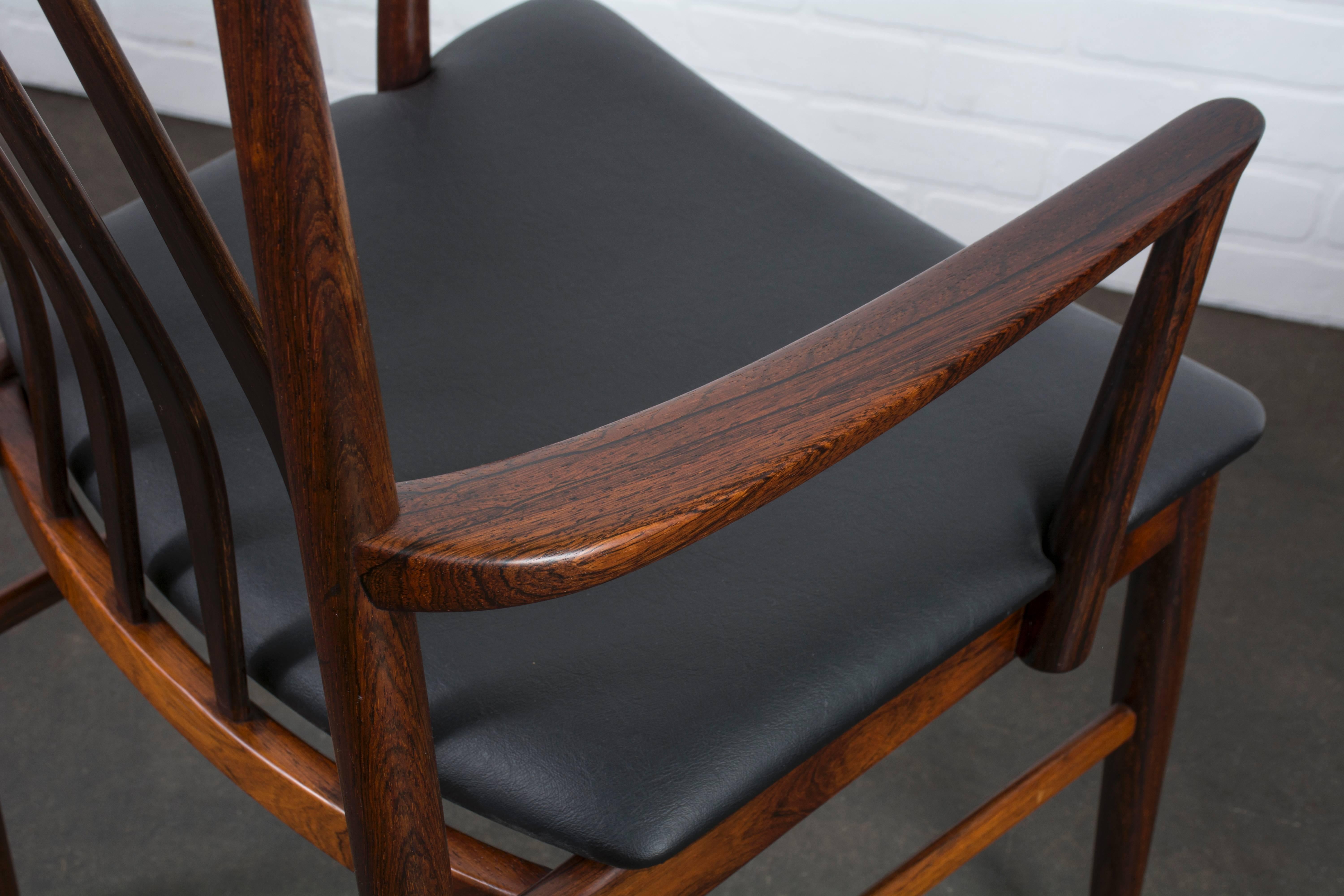 Set of Six Danish Modern Rosewood Dining Chairs 4