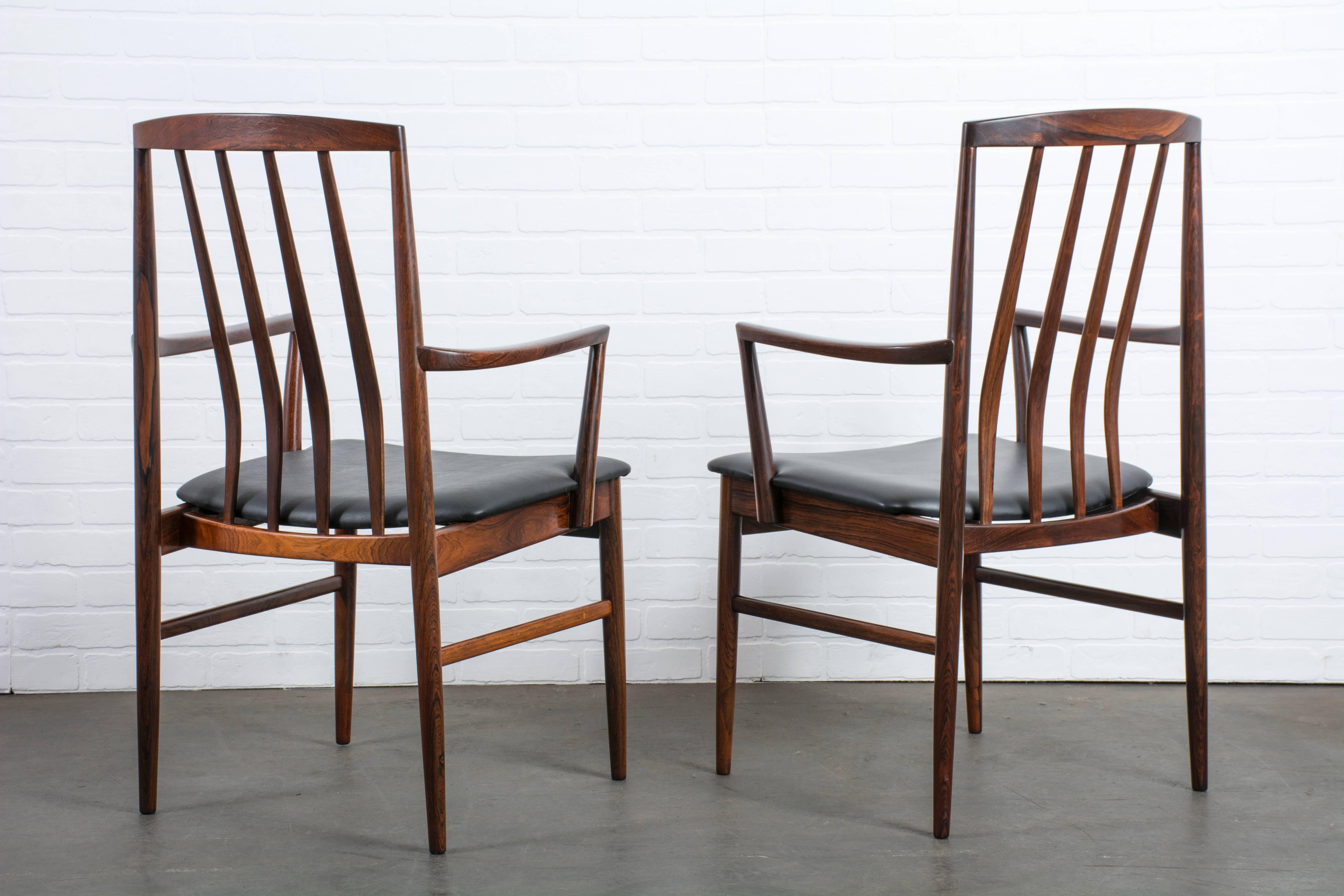 Scandinavian Modern Set of Six Danish Modern Rosewood Dining Chairs