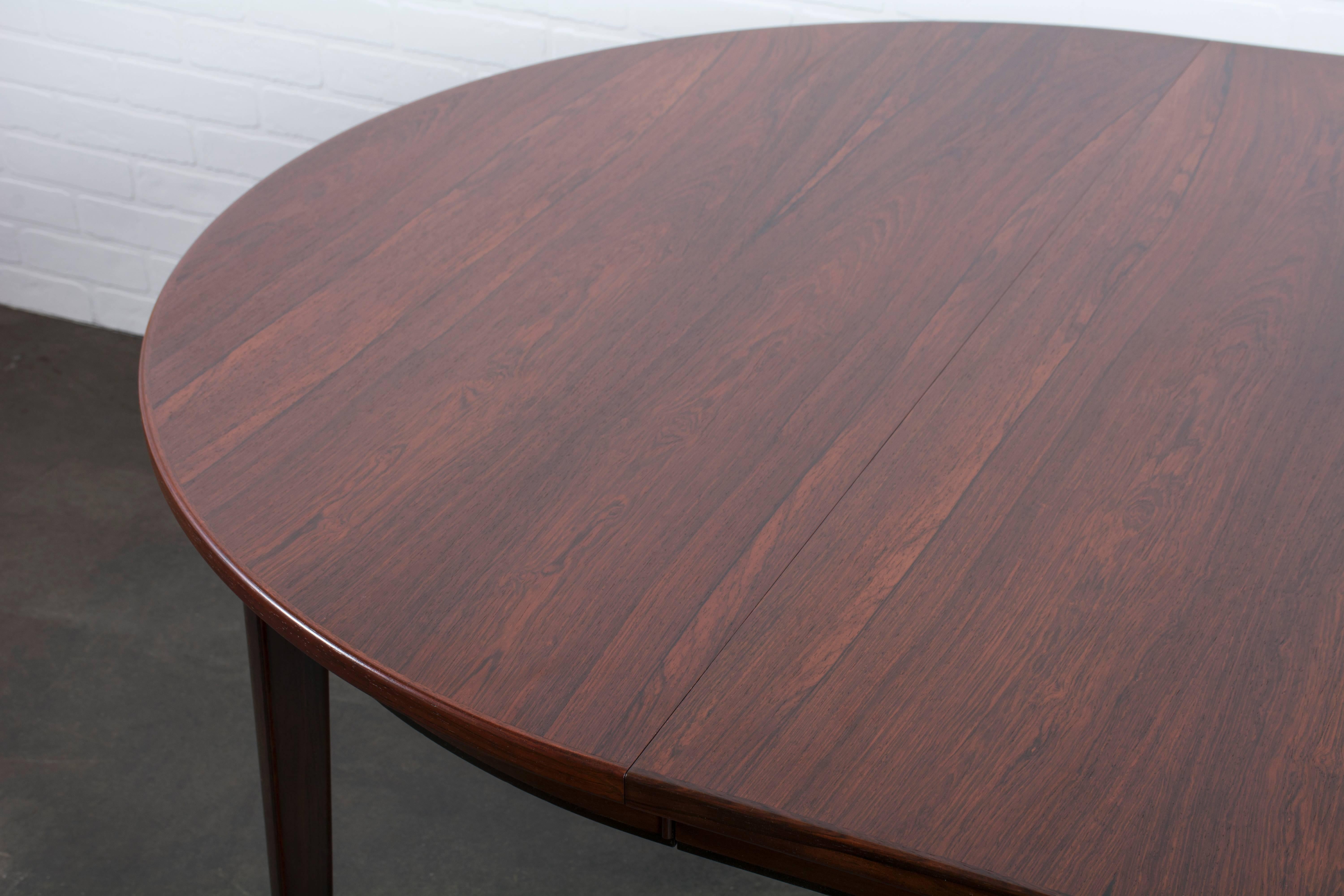Rosewood Danish Modern Dining Table with Leaves by Gunni Omann