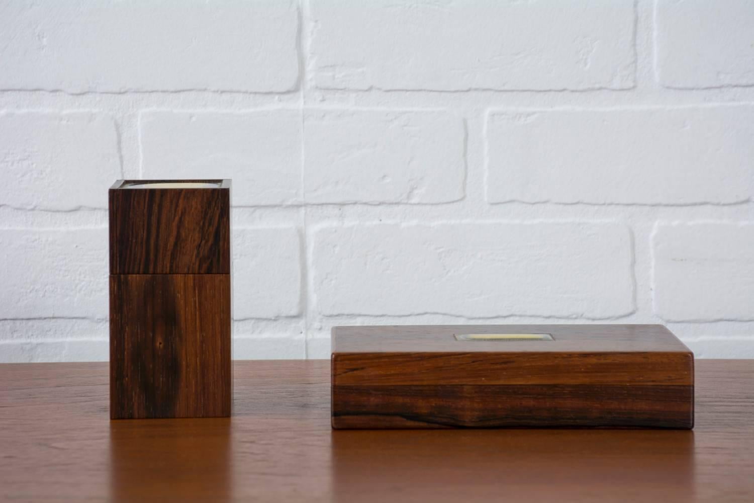 Scandinavian Modern Set of Two Danish Modern Rosewood Boxes by Bodil Eje for Alfred Klitgaard