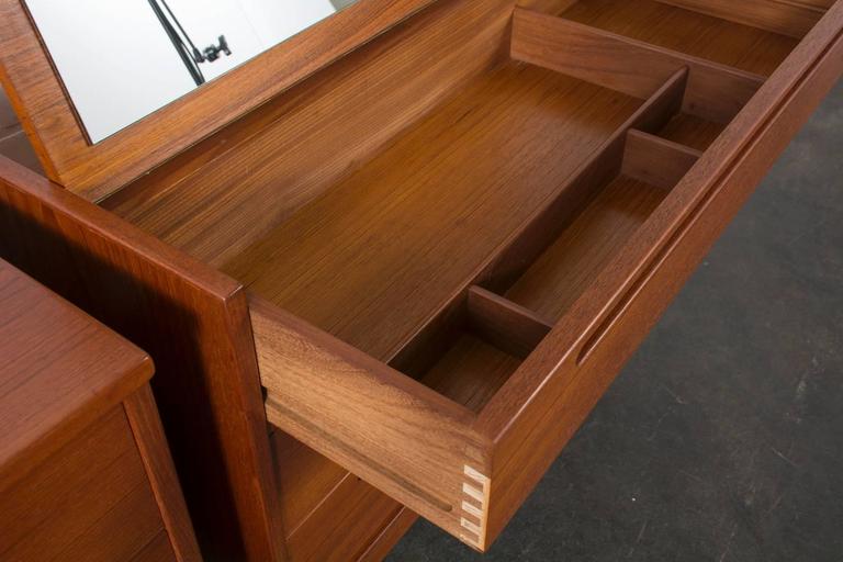 Vintage MidCentury Matching Teak Dresser and Vanity by Nils Jonsson at