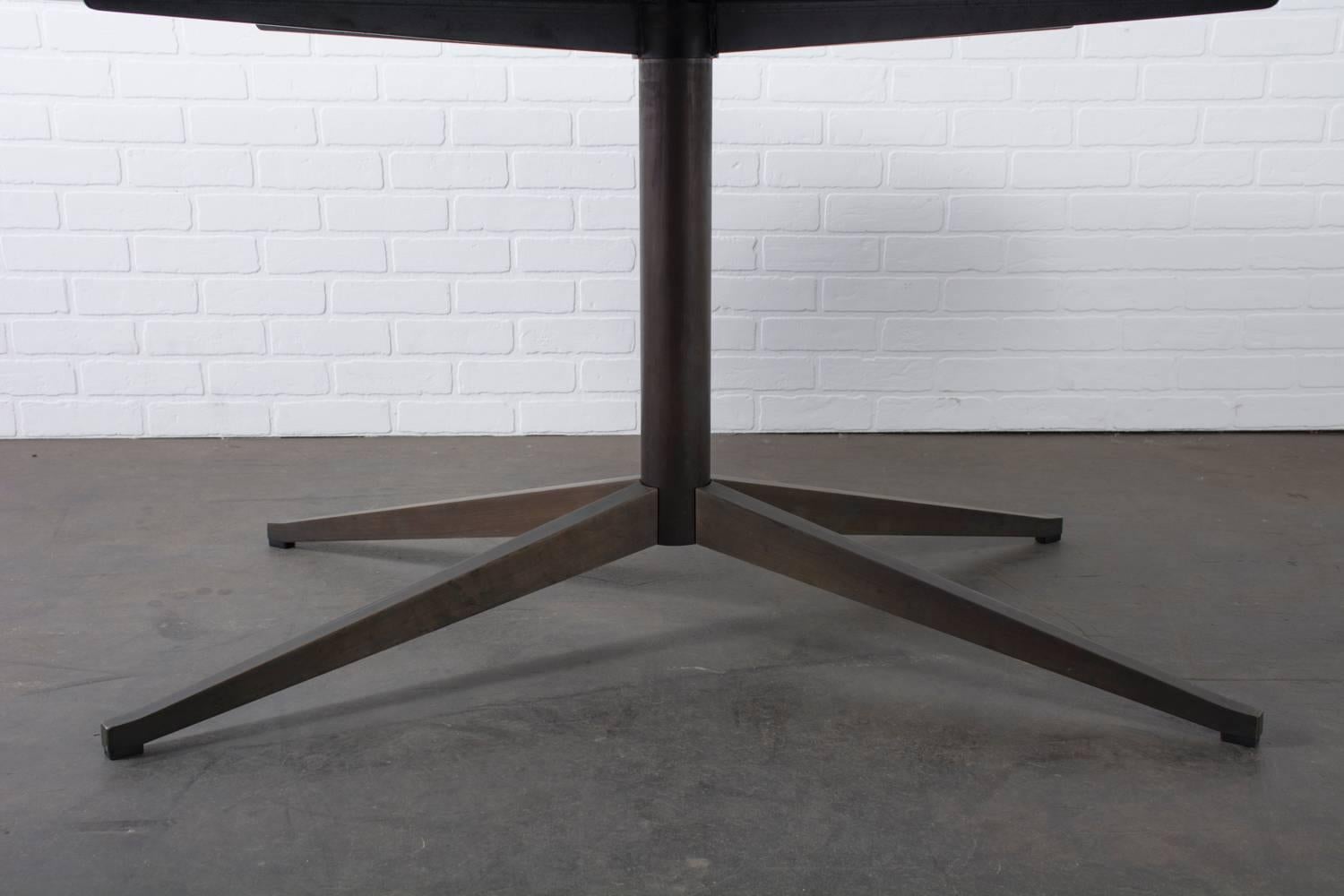 Florence Knoll Oval Rosewood Table with Bronze Base 1