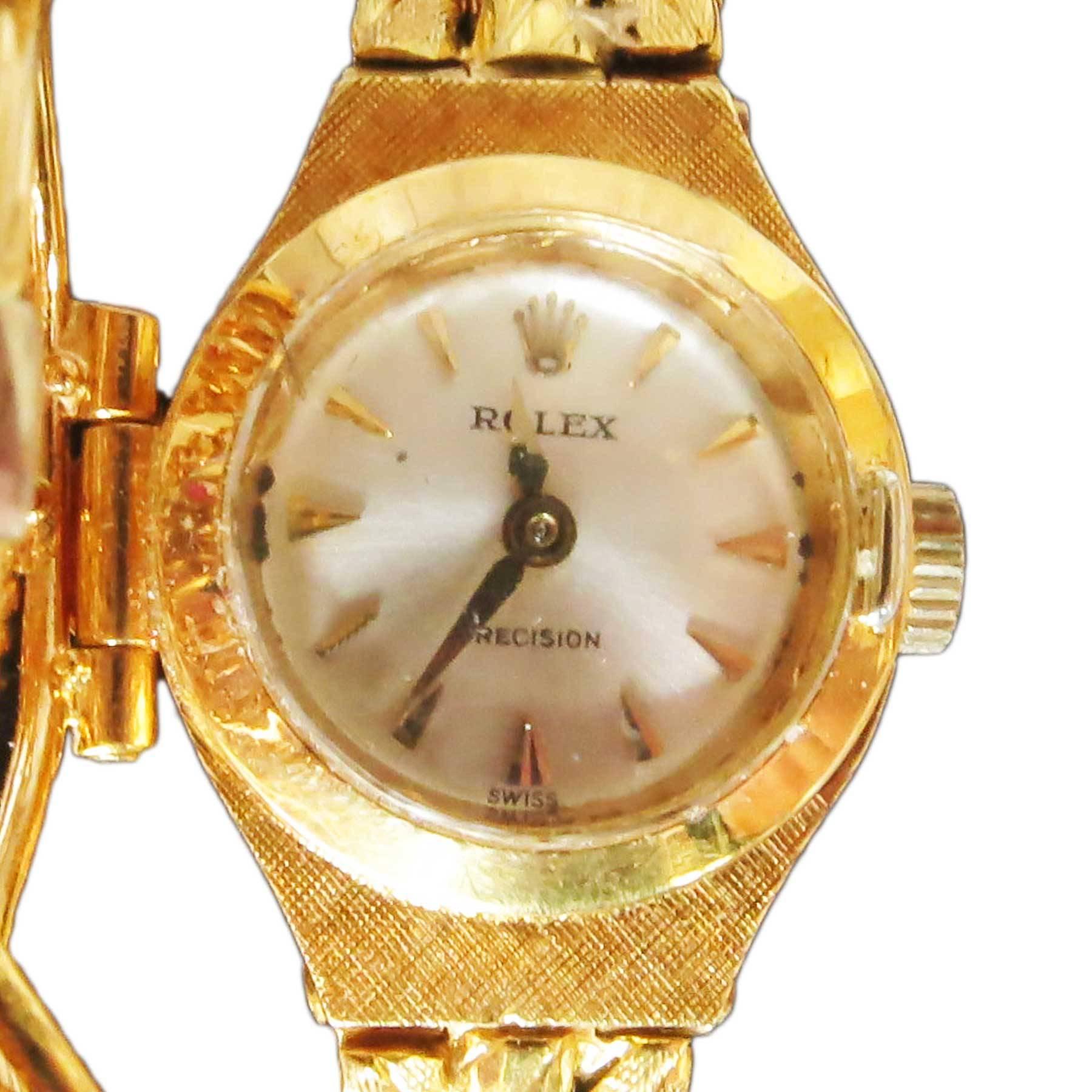 Mid-Century Modern 18-Karat Carl Bucherer Band Rolex Precision Watch Bracelet