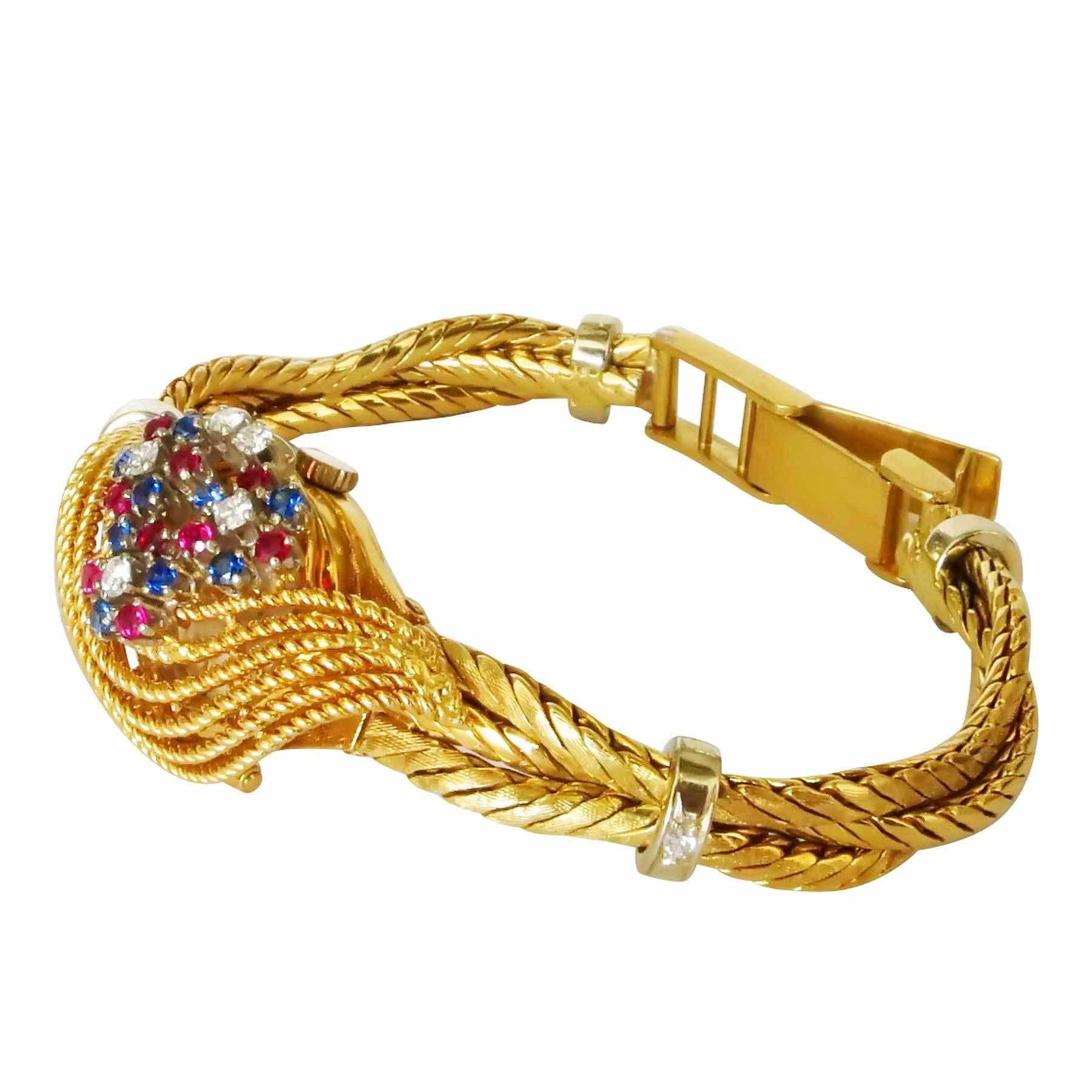 Gold 18-Karat Carl Bucherer Band Rolex Precision Watch Bracelet