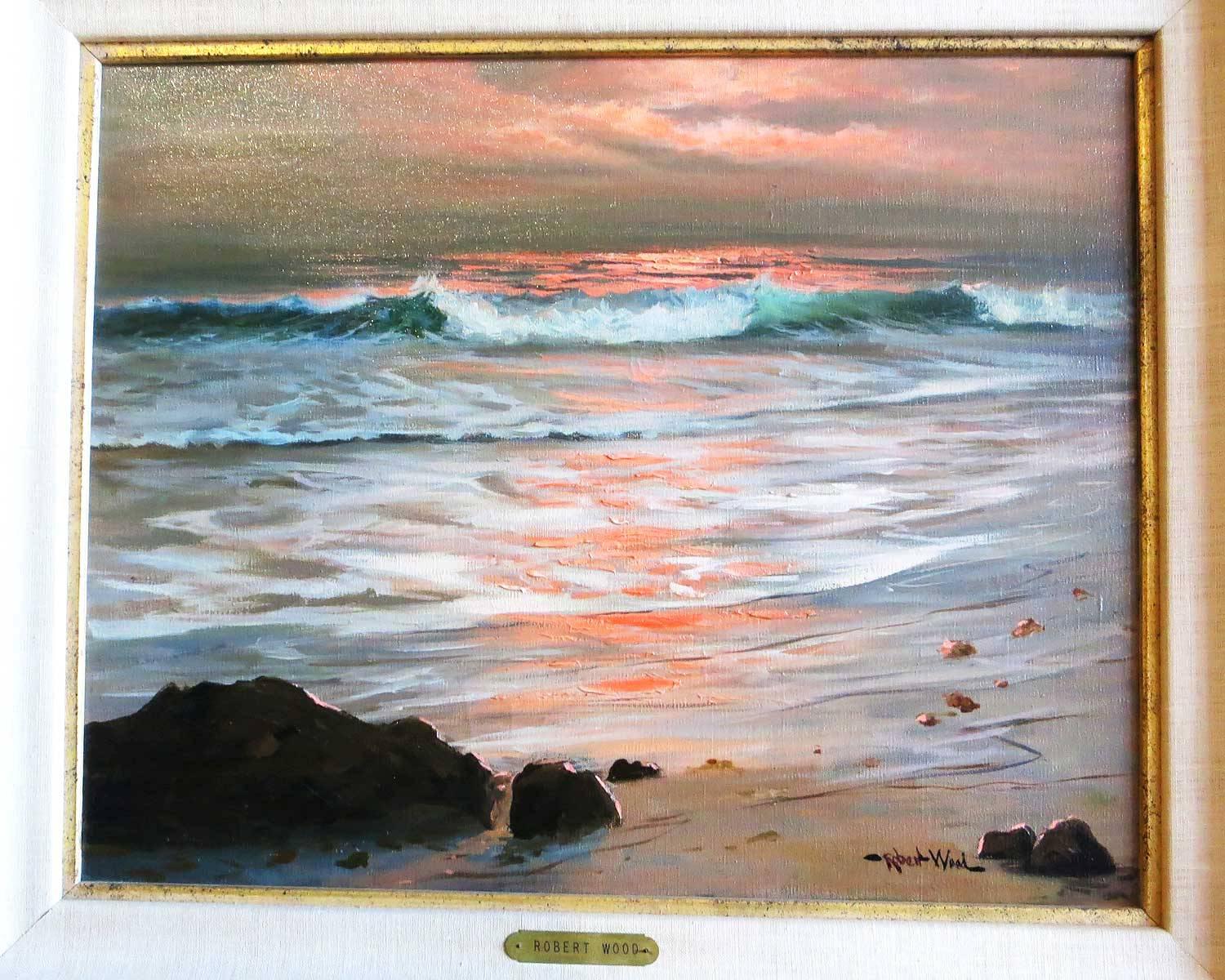 1963 &ldquo;Surf of Sunset&rdquo; Oil Painting by Robert Wood at 1stDibs | robert