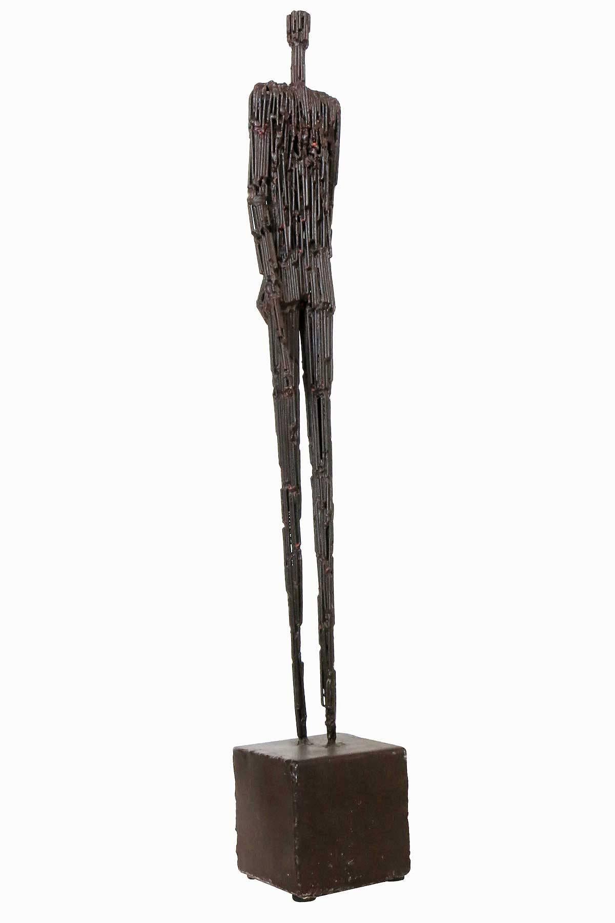 Steel Pair of Nail Sculptures in the Manner of Giacometti