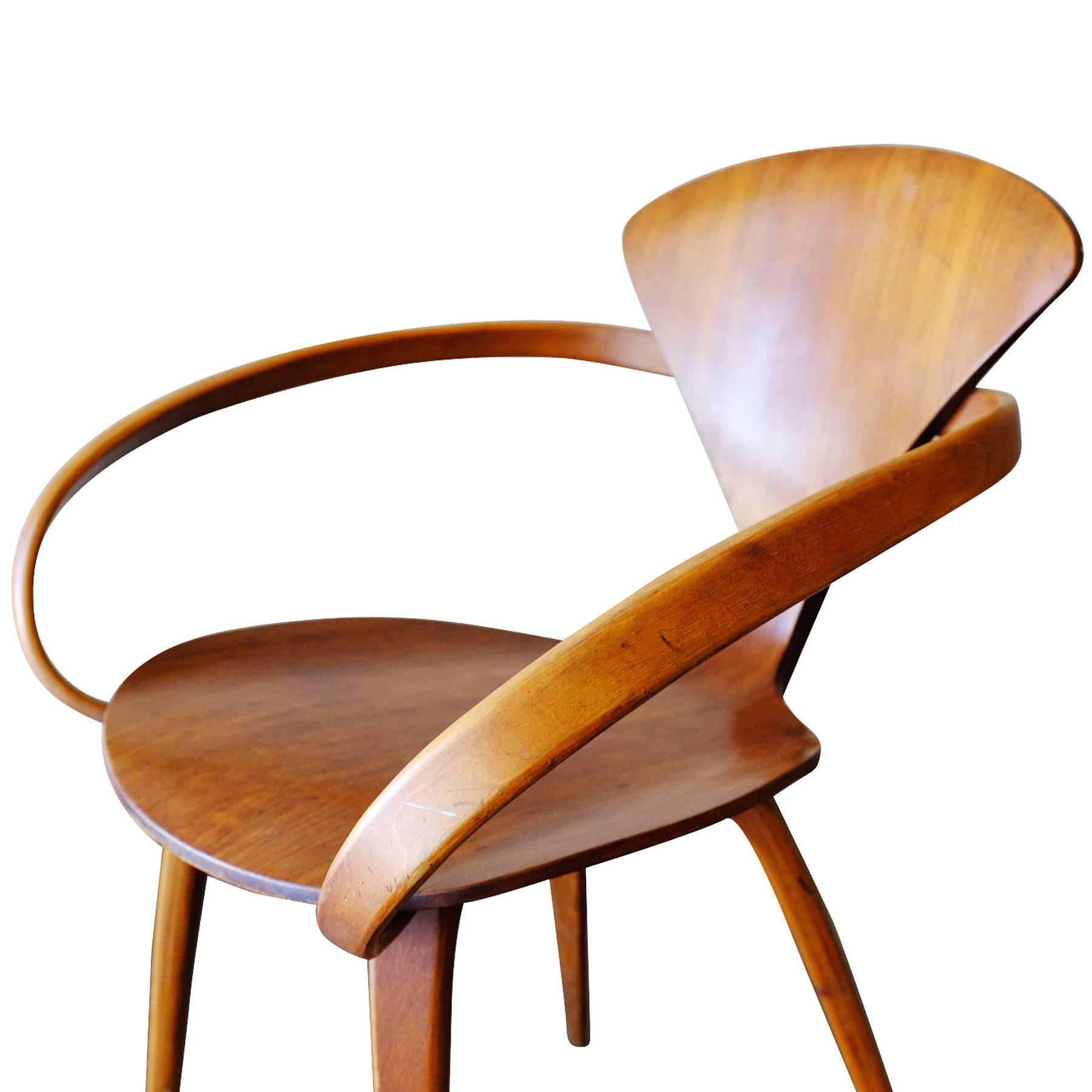Walnut Sculptual Dining Armchairs by Norman Cherner for Plycraft 