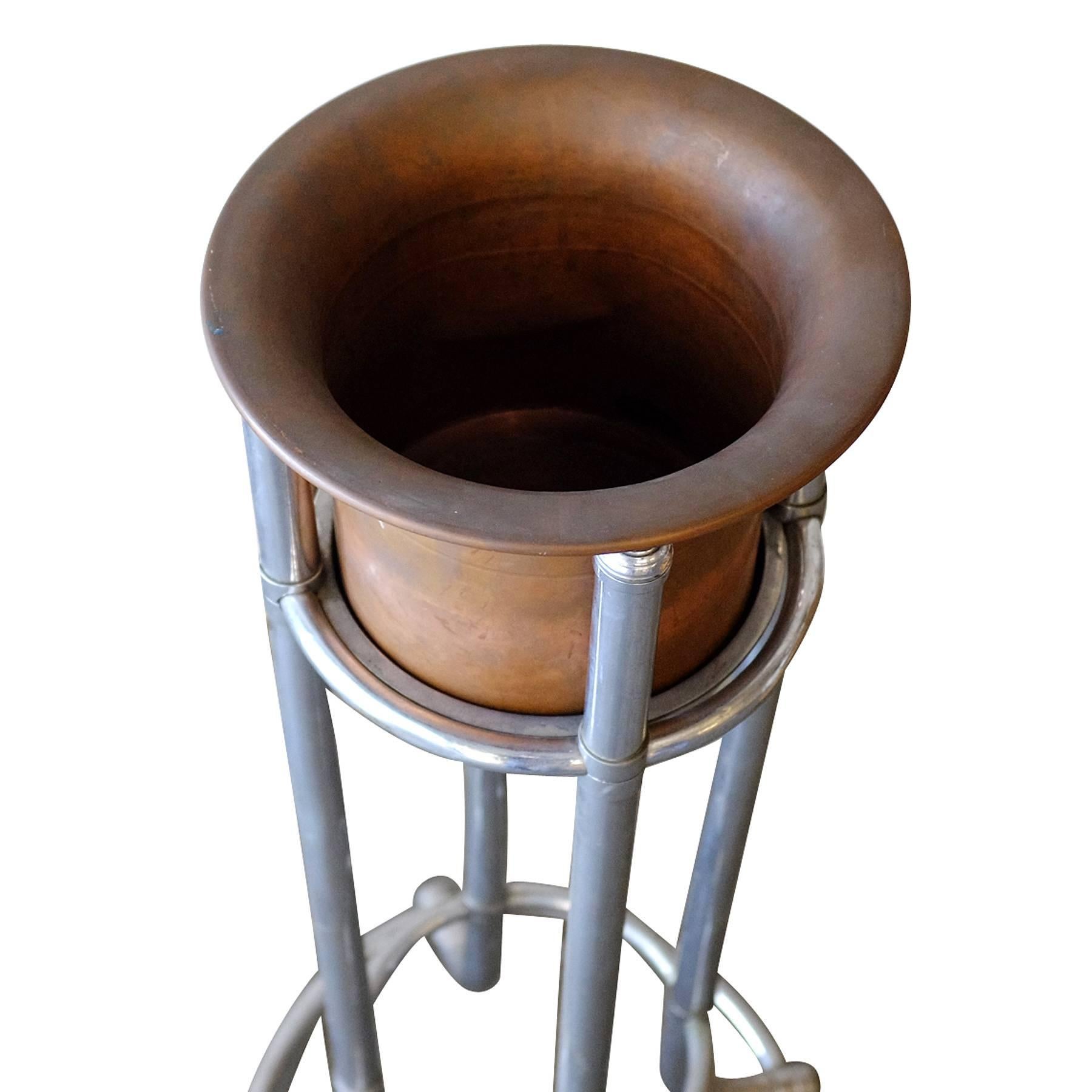 copper ice bucket with stand