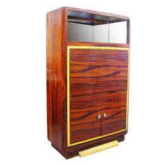 High Style Art Deco Macassar Ebony Vitrine Cabinet with Bar and Secretary Desk 9