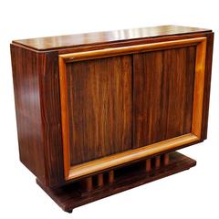 Geometric Art Deco Macassar Ebony Credenza with Combed Wood Doors 9