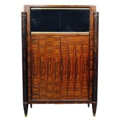 French High Style Art Deco Macassar Ebony Vitrine Cabinet 10
