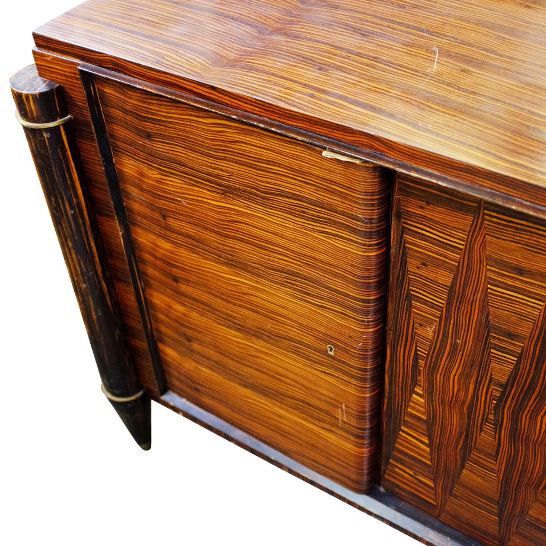 French High Style Art Deco Macassar Ebony Credenza 2