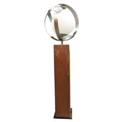 Mid-Century Continental Glass Aluminum Sculpture Floor Lamp 2
